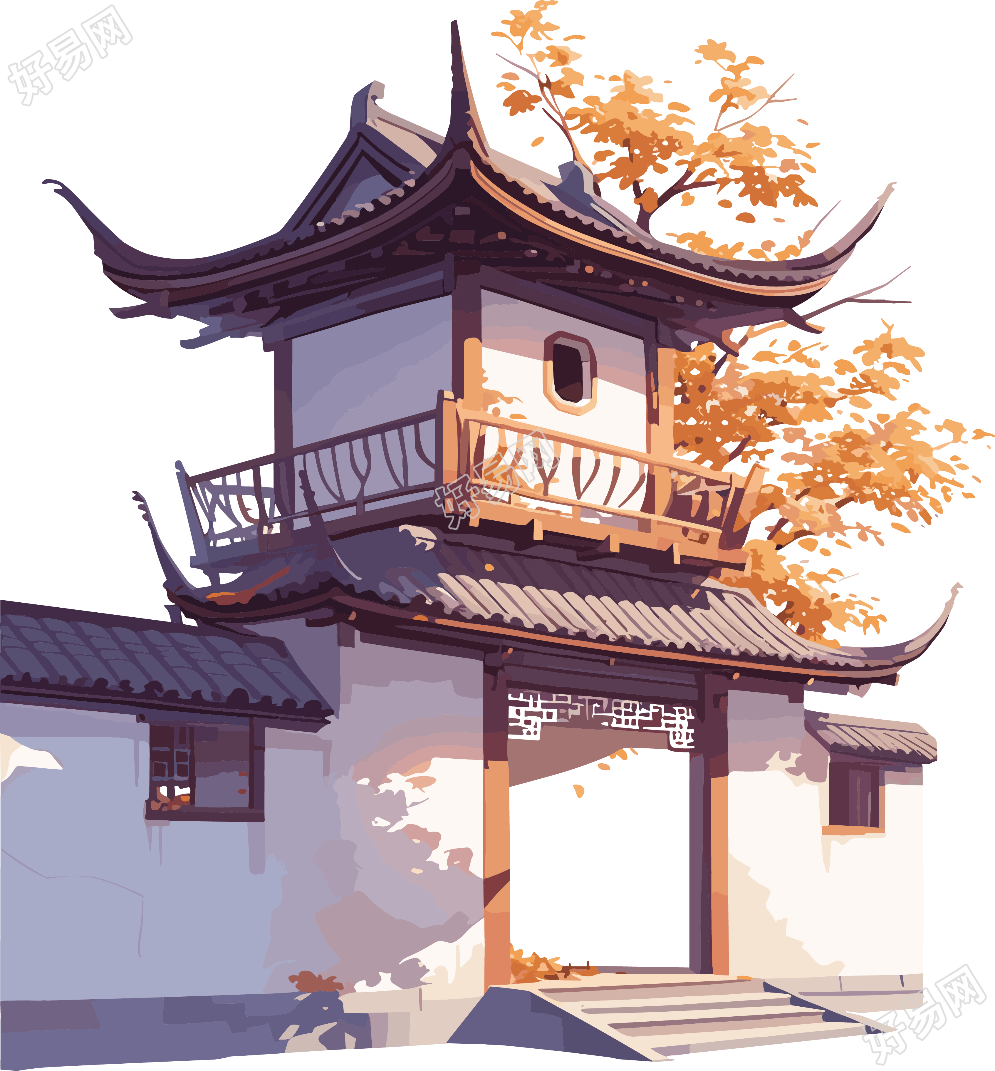 国风建筑美景素材