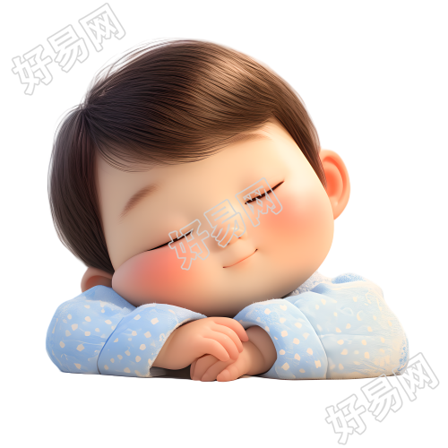 睡觉婴儿3D图形素材