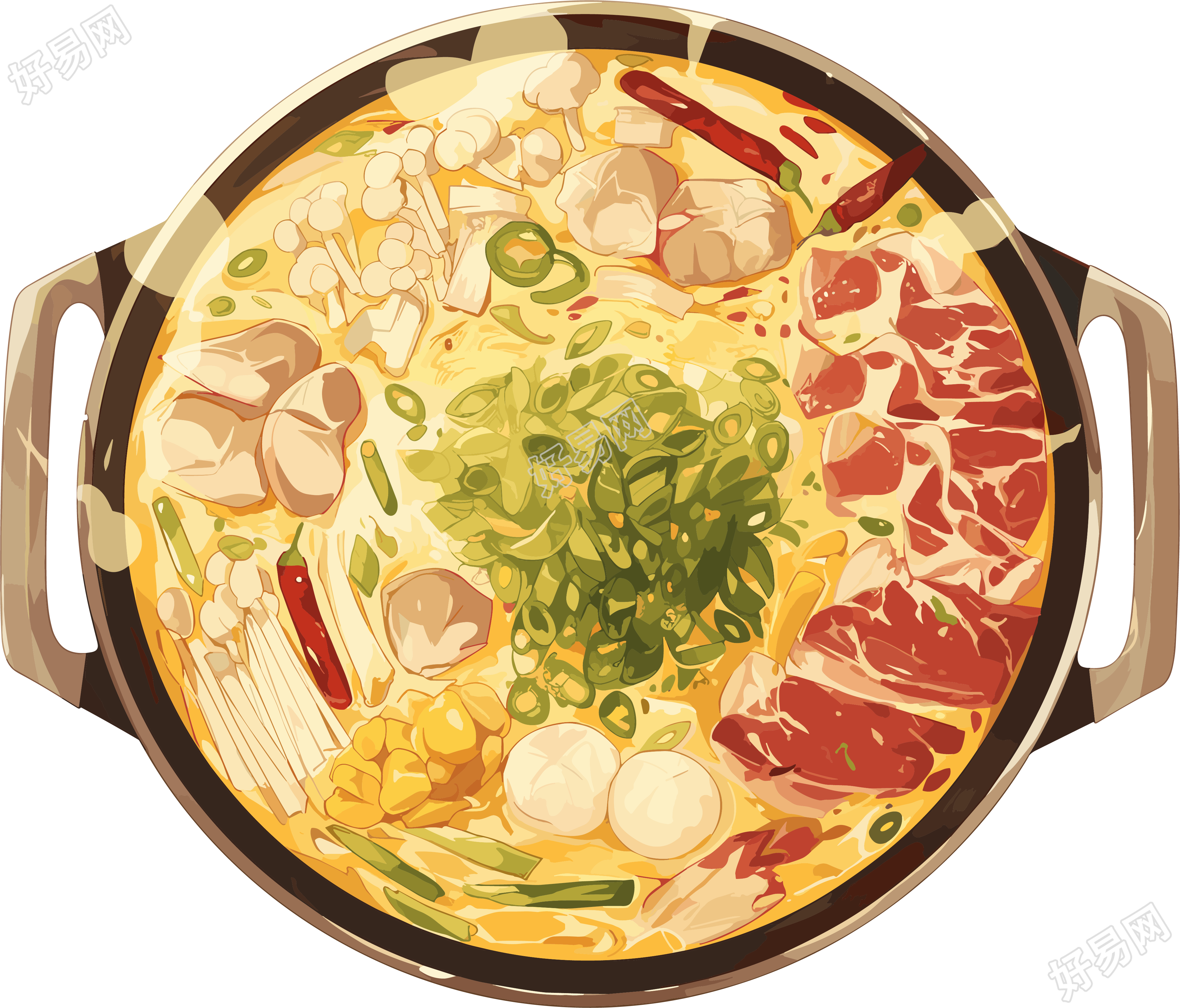卡通火锅插画设计