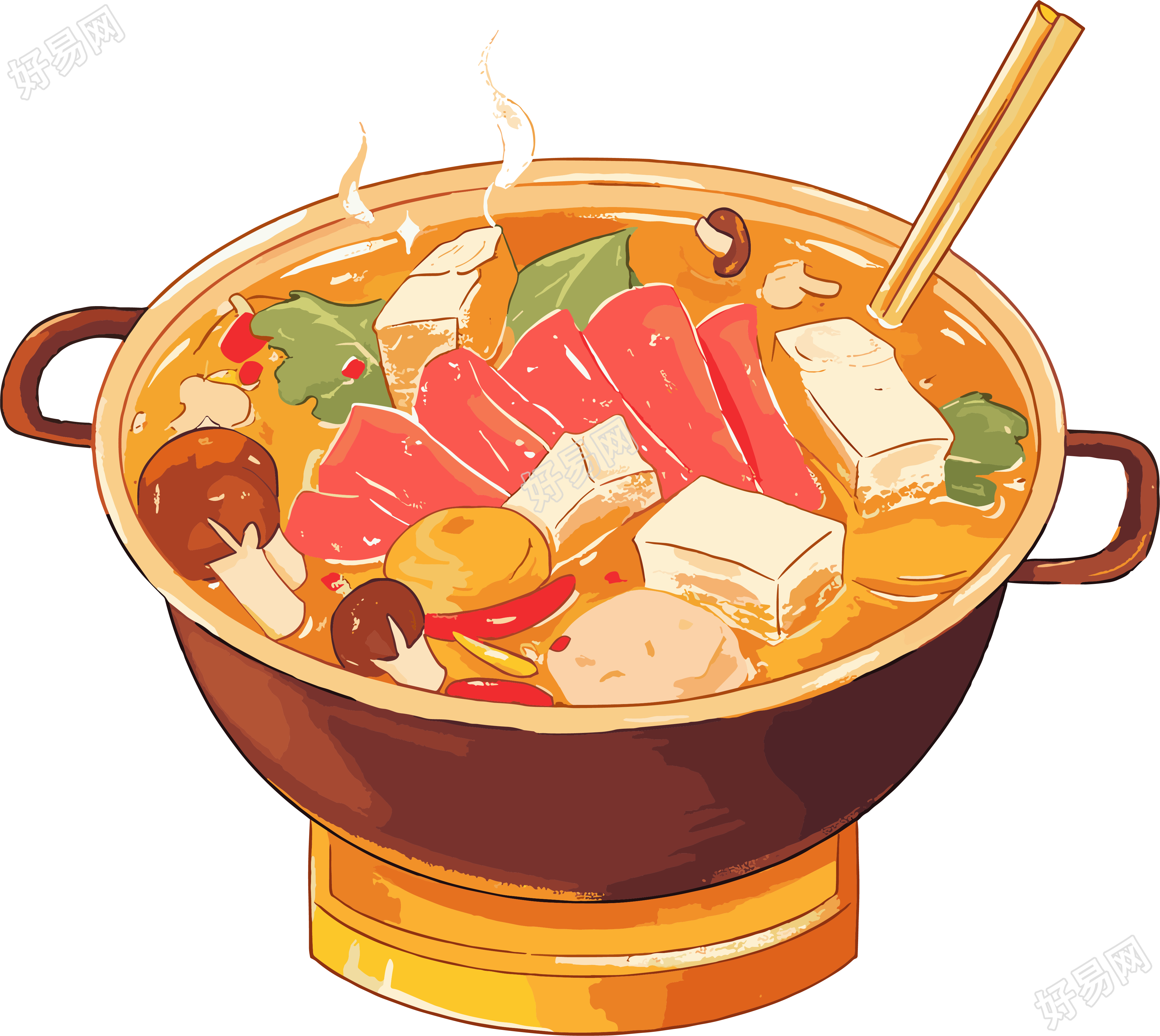 卡通火锅美味插图