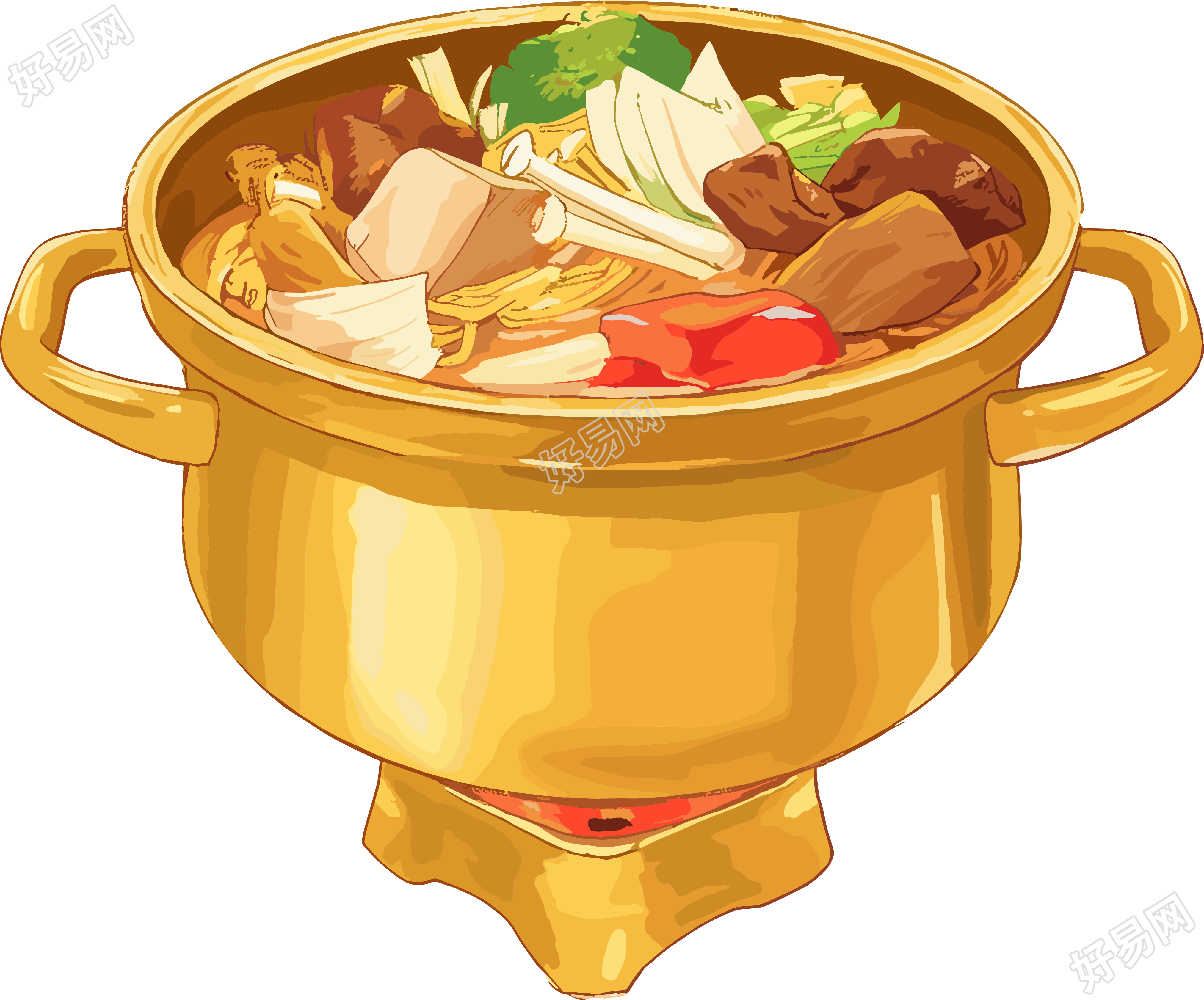 铜火锅透明背景素材