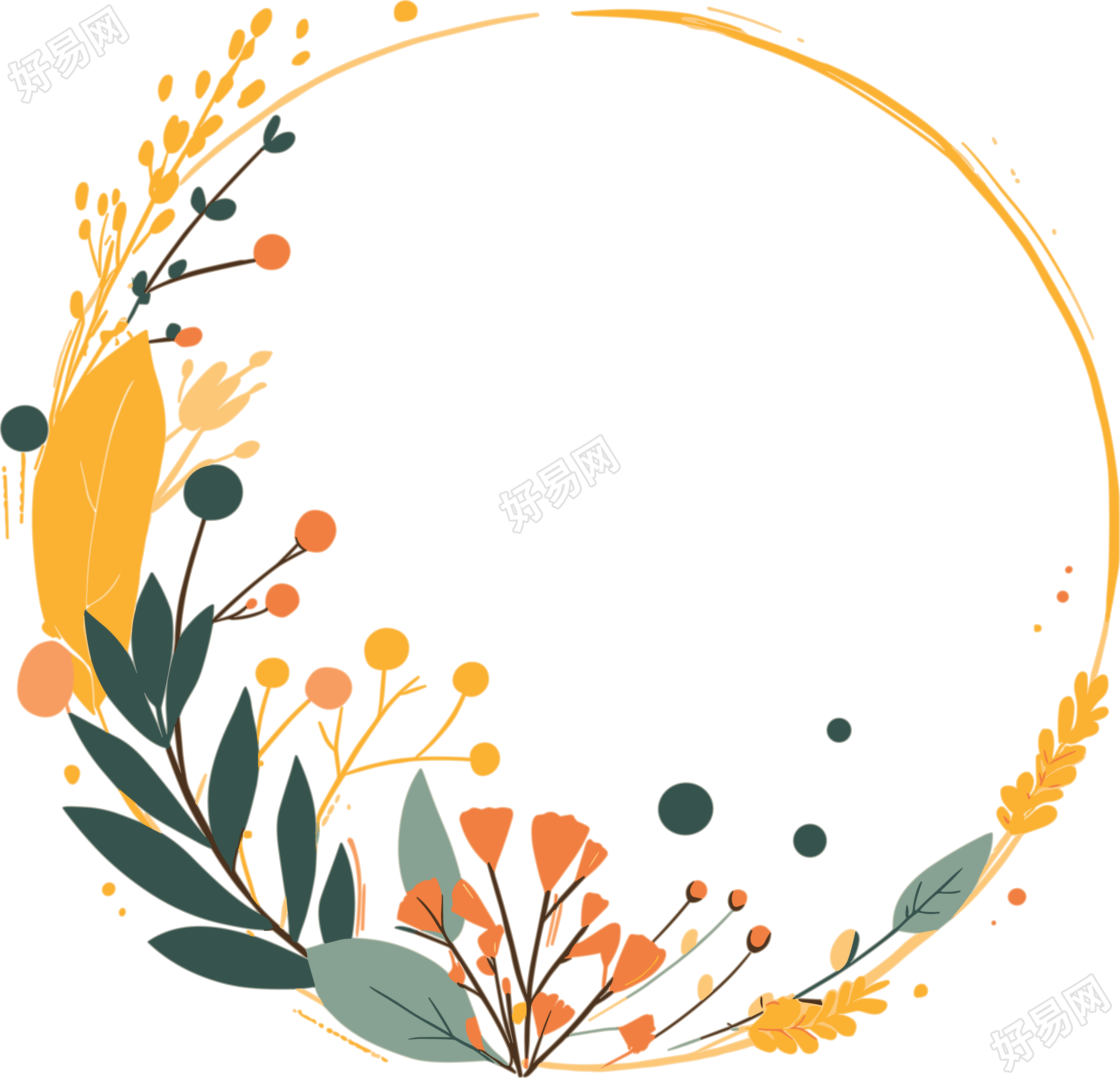 鲜花边框设计元素
