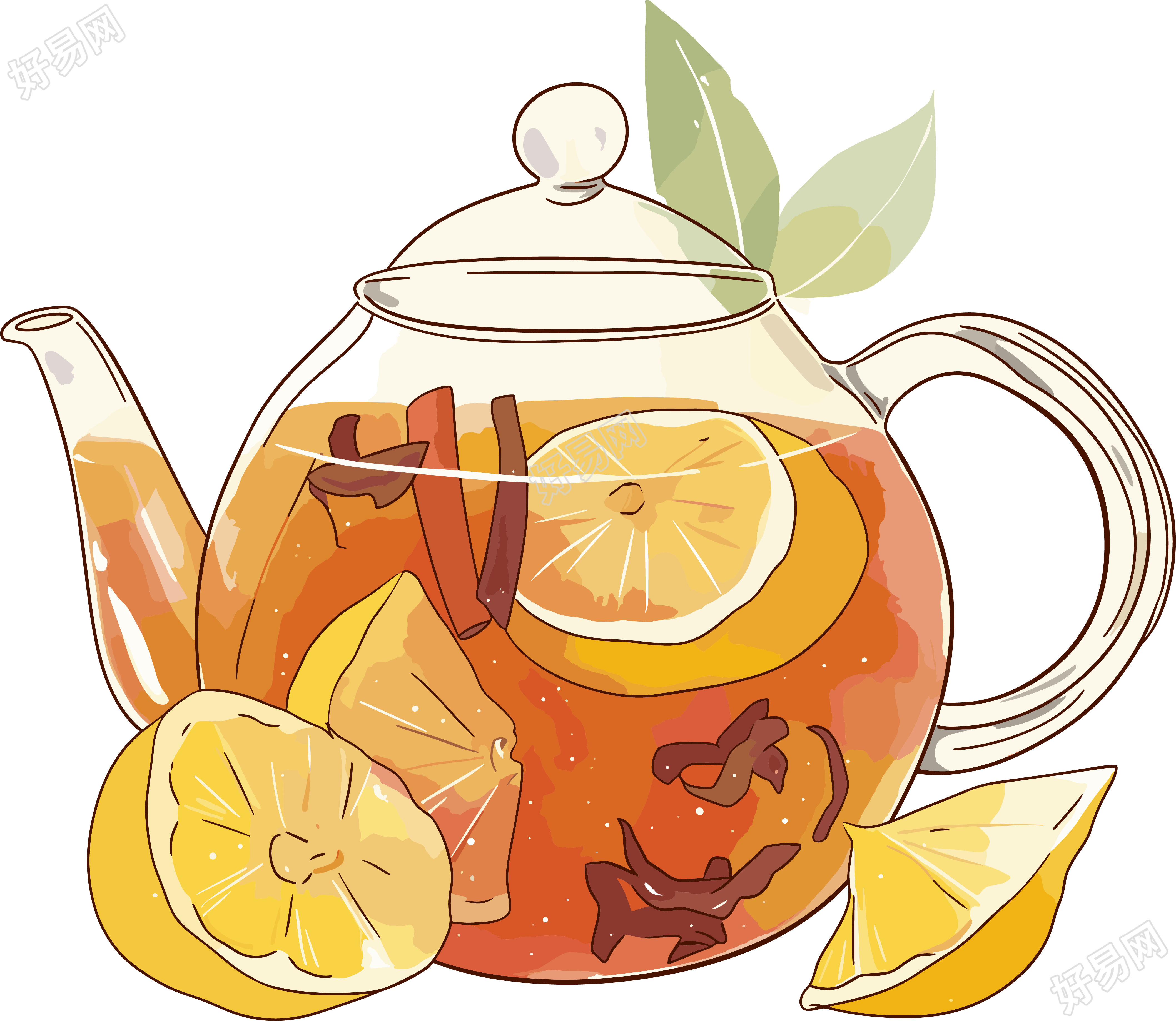 柠檬红茶PNG素材