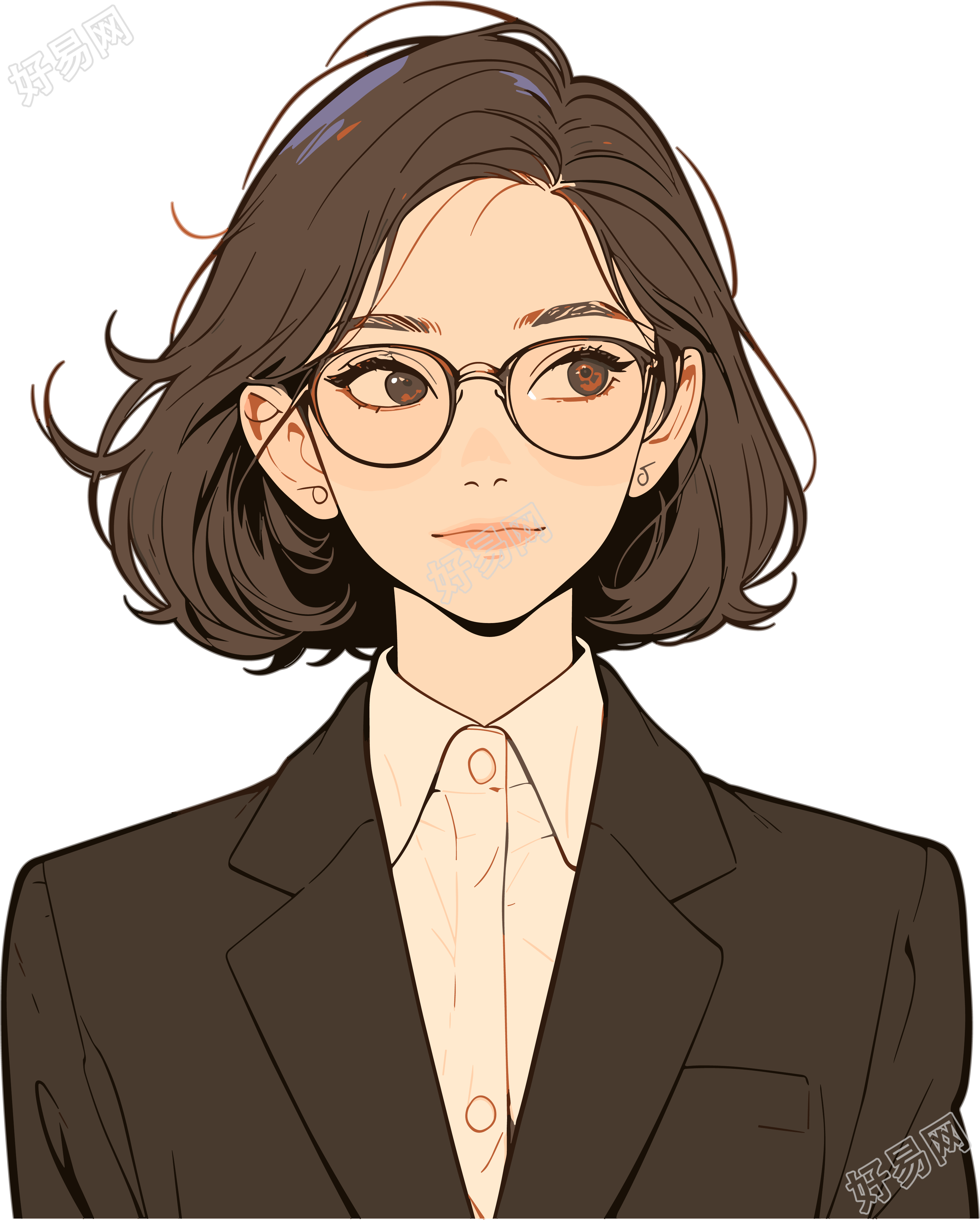 女律师插画素材