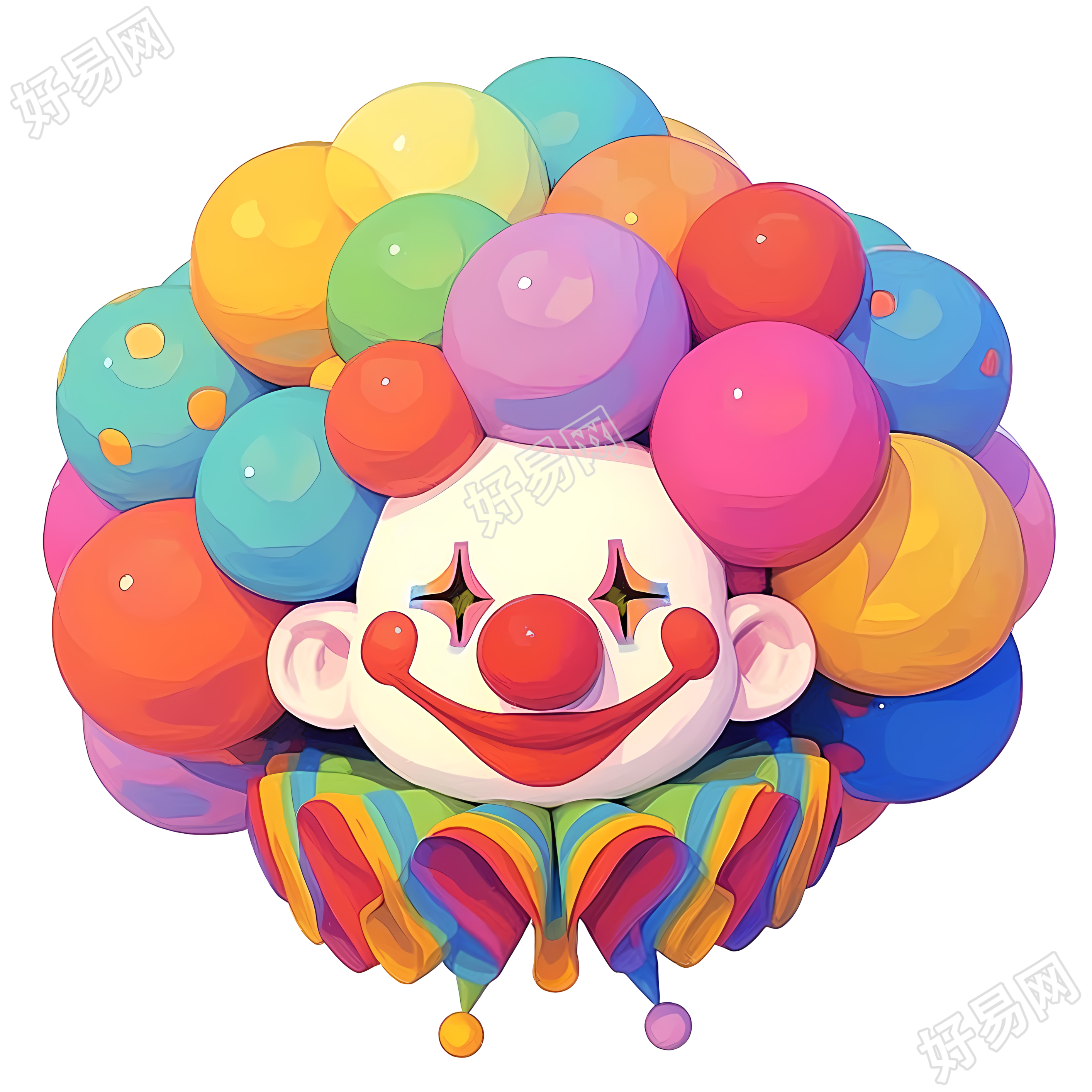卡通小丑可爱插图