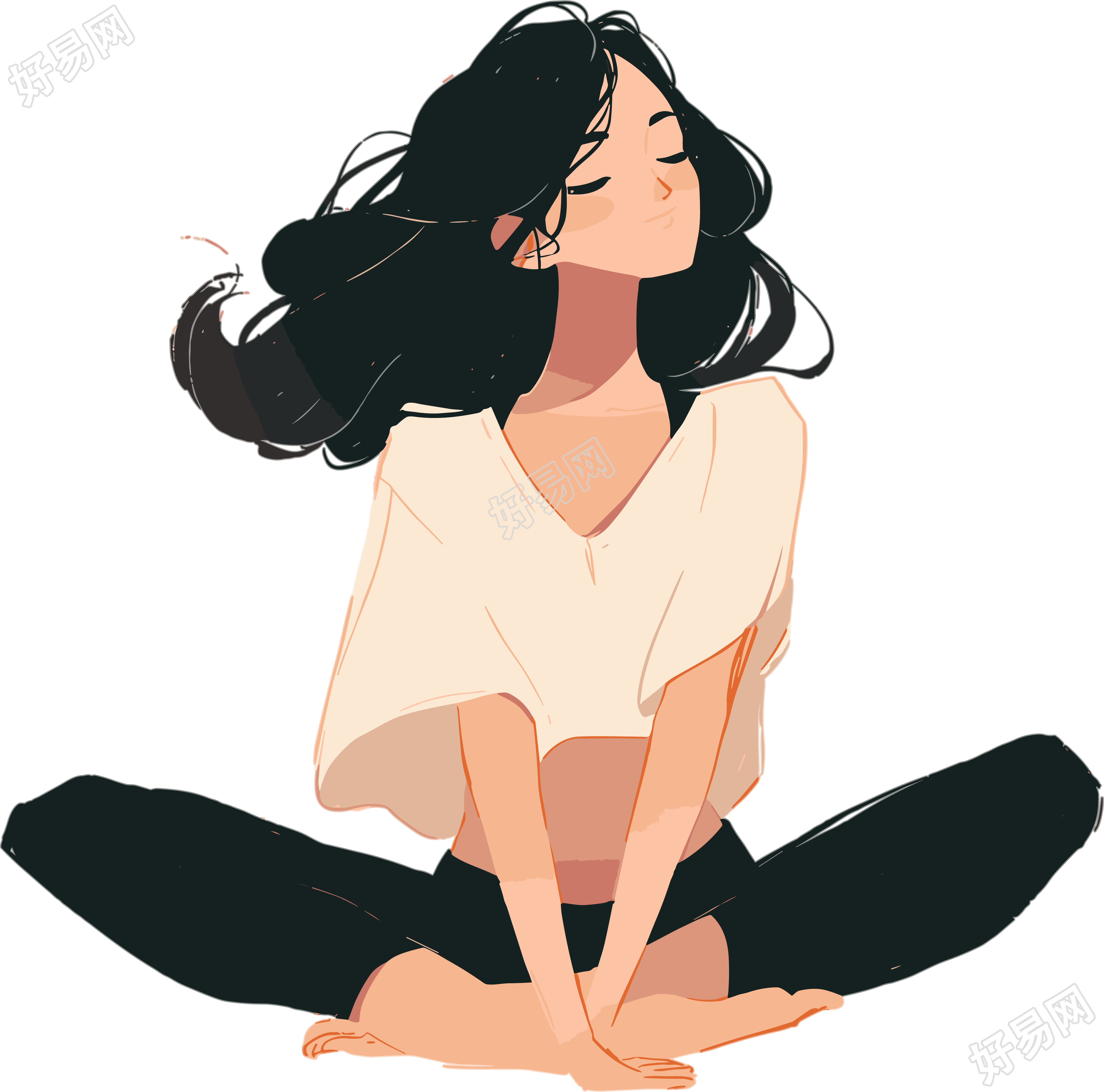 瑜伽女孩高清图形素材