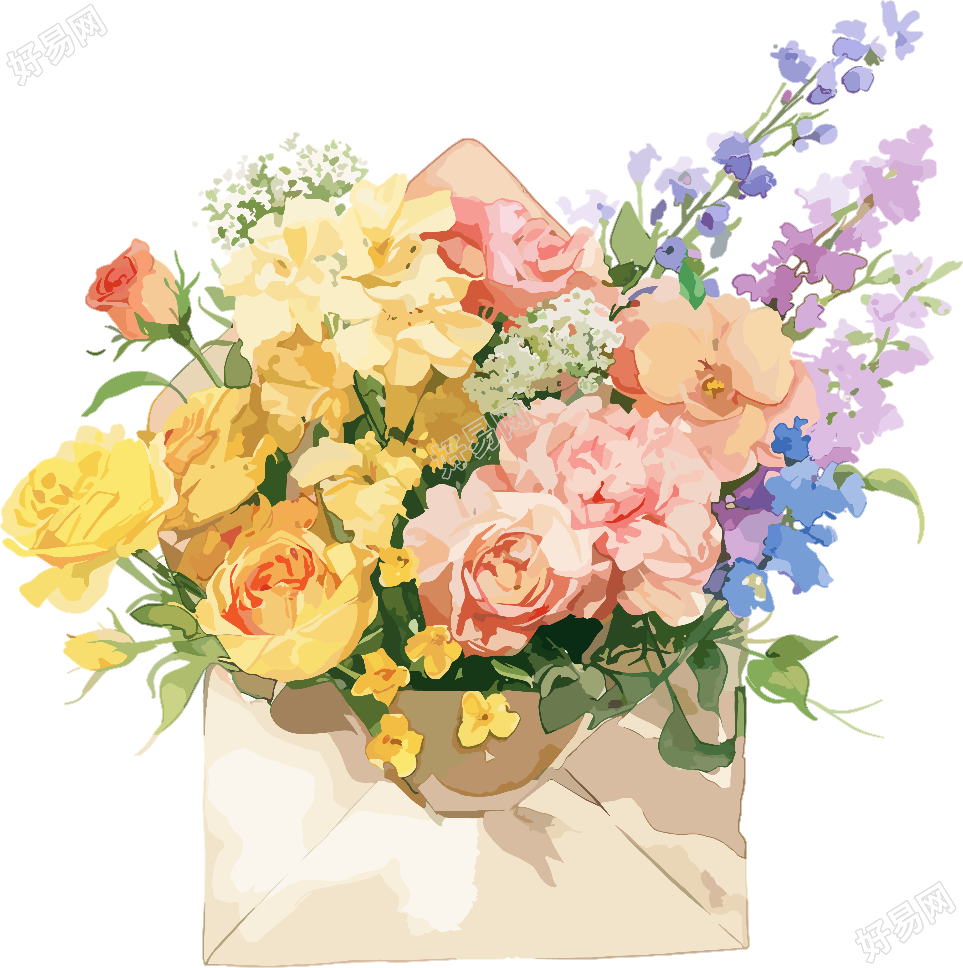 鲜花贺卡插图