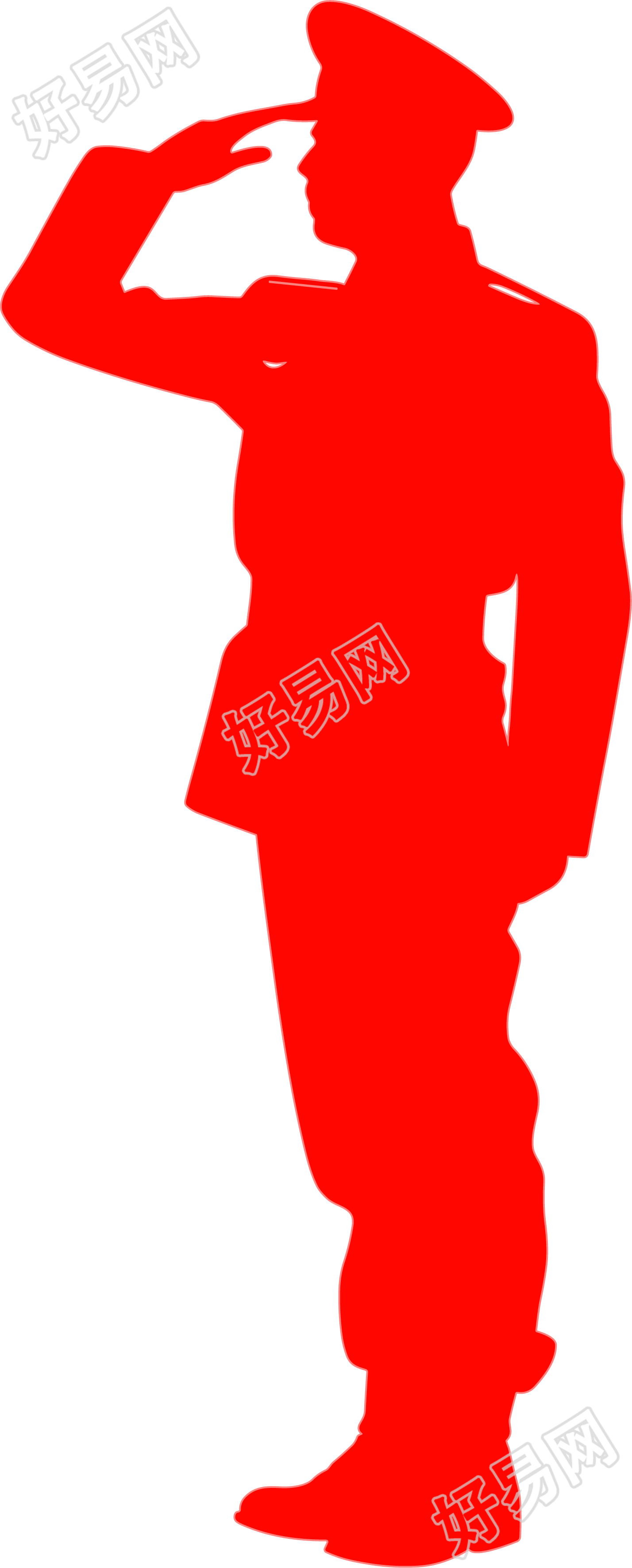 军人剪影简约插画