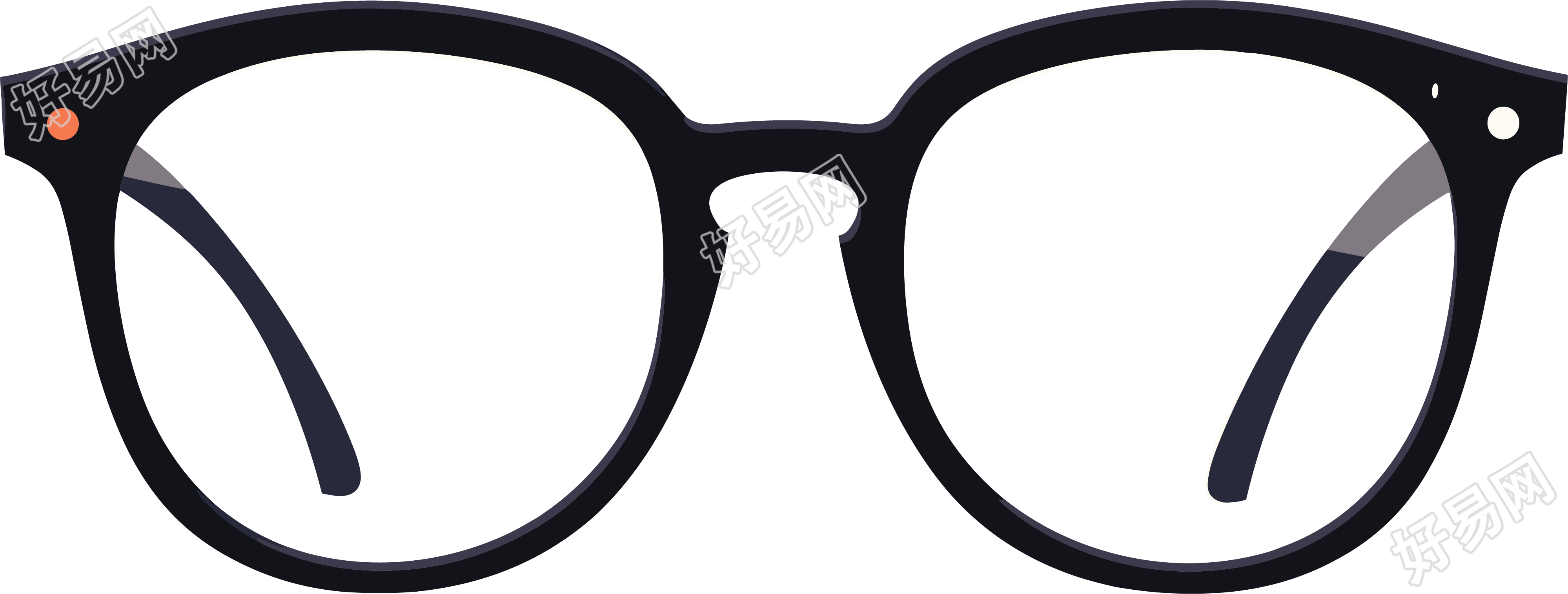 黑框眼镜插画素材