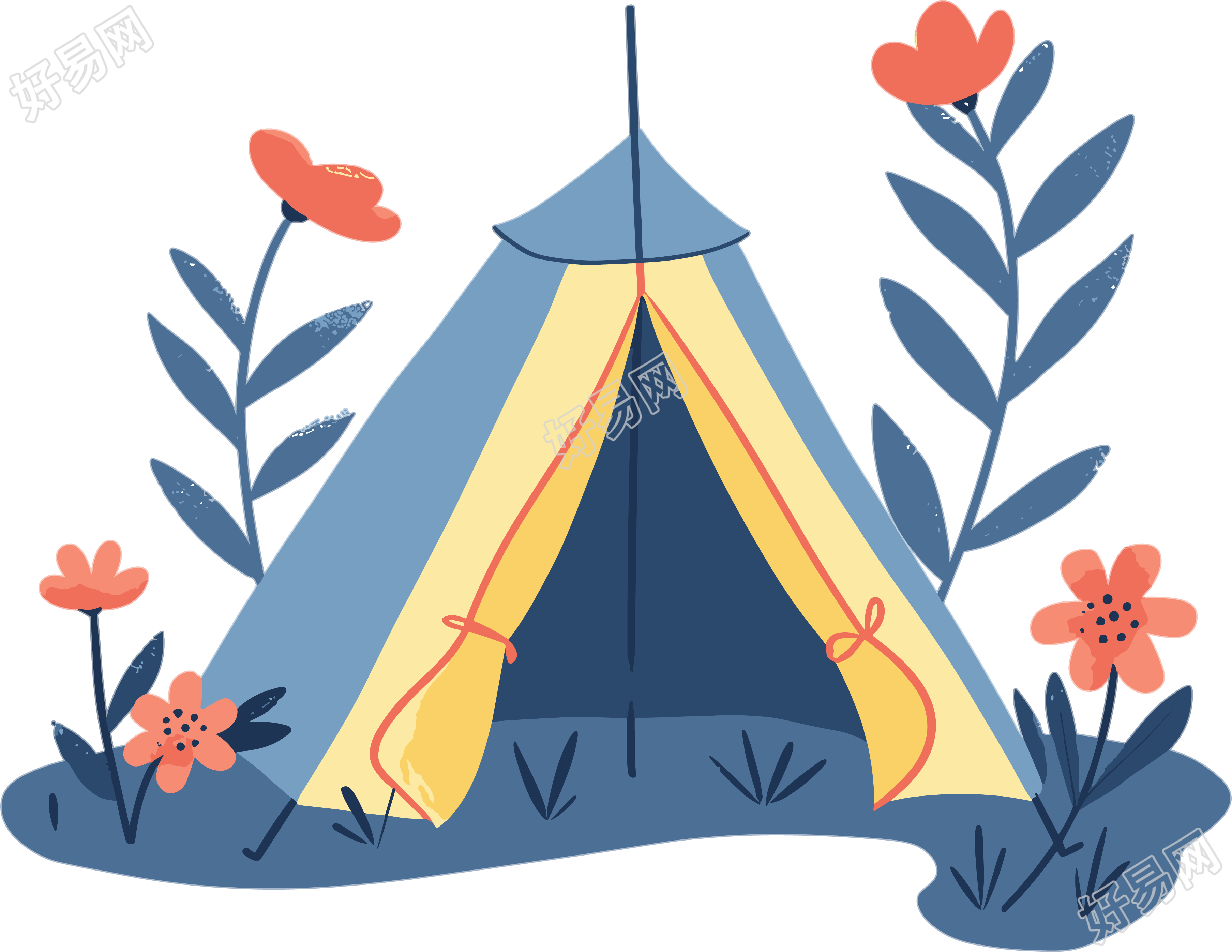 露营帐篷插画素材