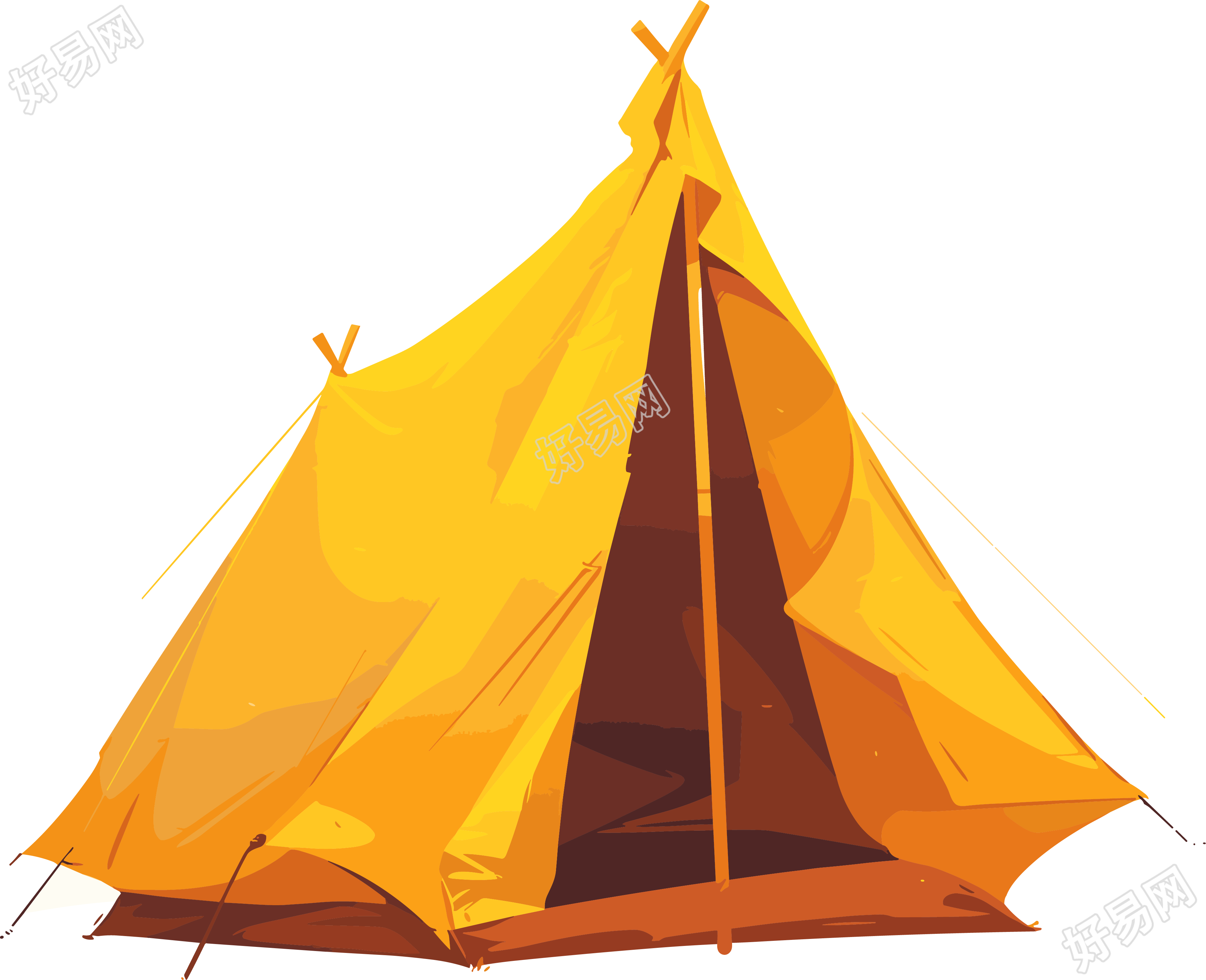露营帐篷透明背景插图