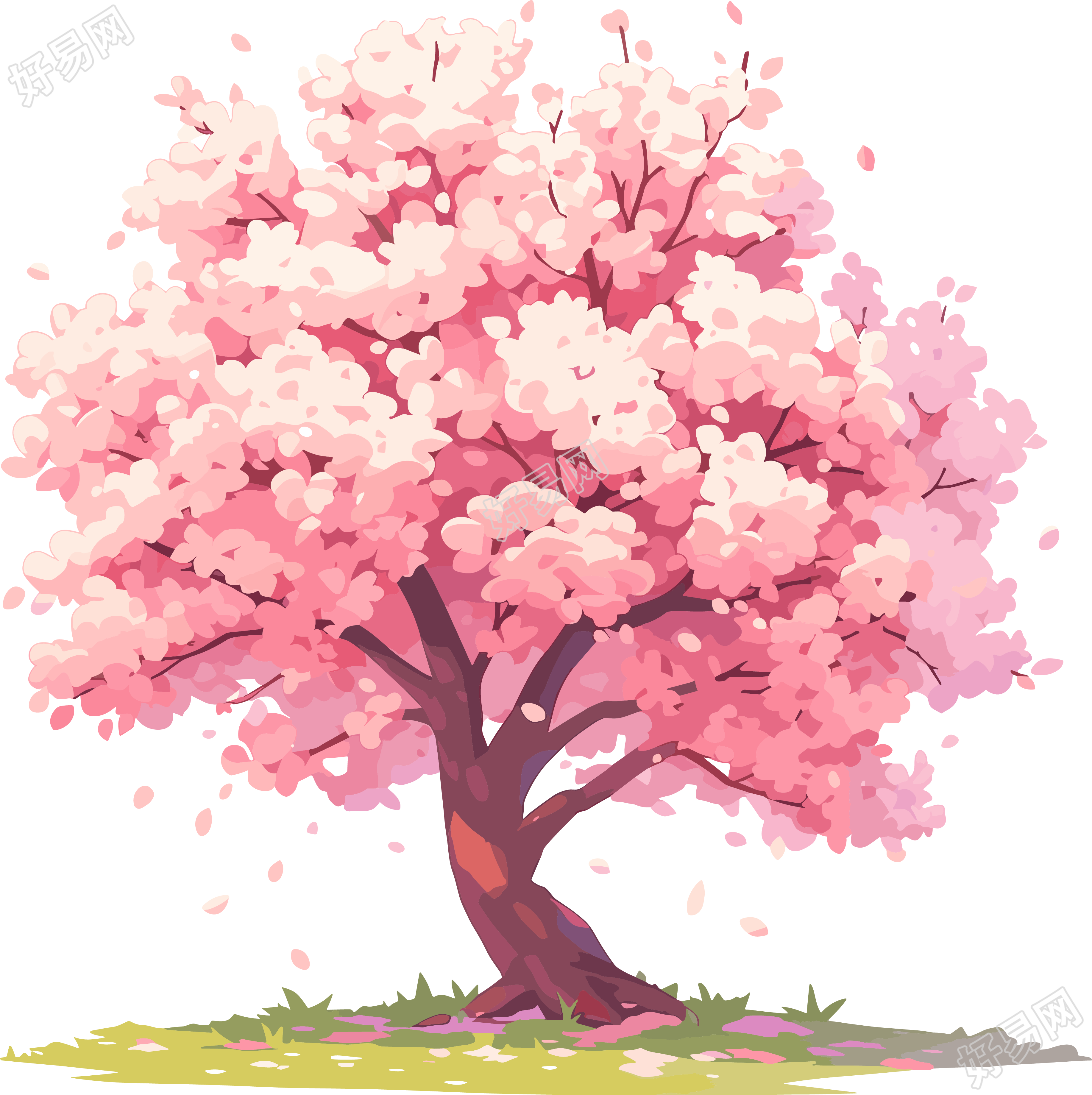樱花树插画素材