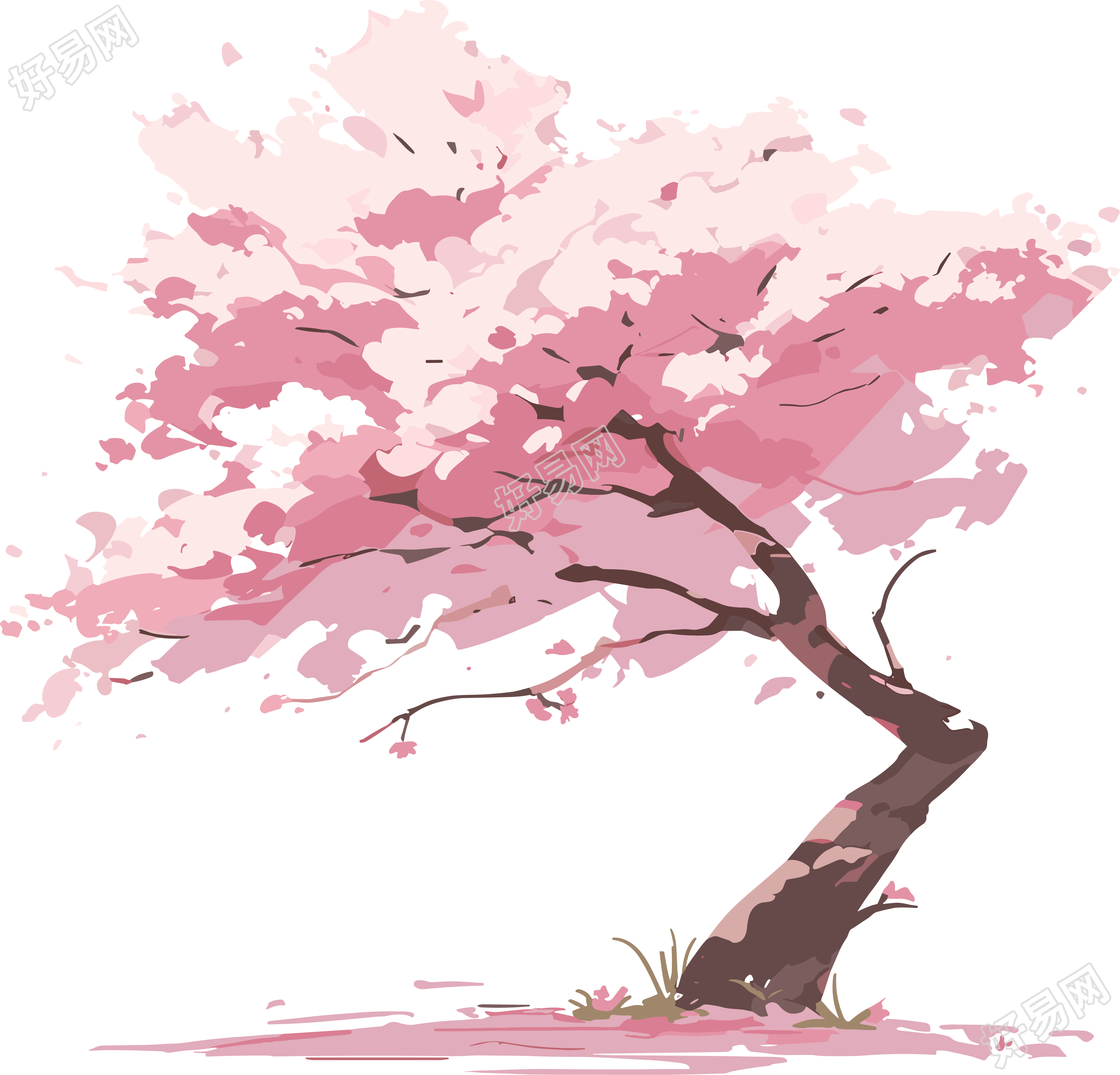 樱花树漫画风素材