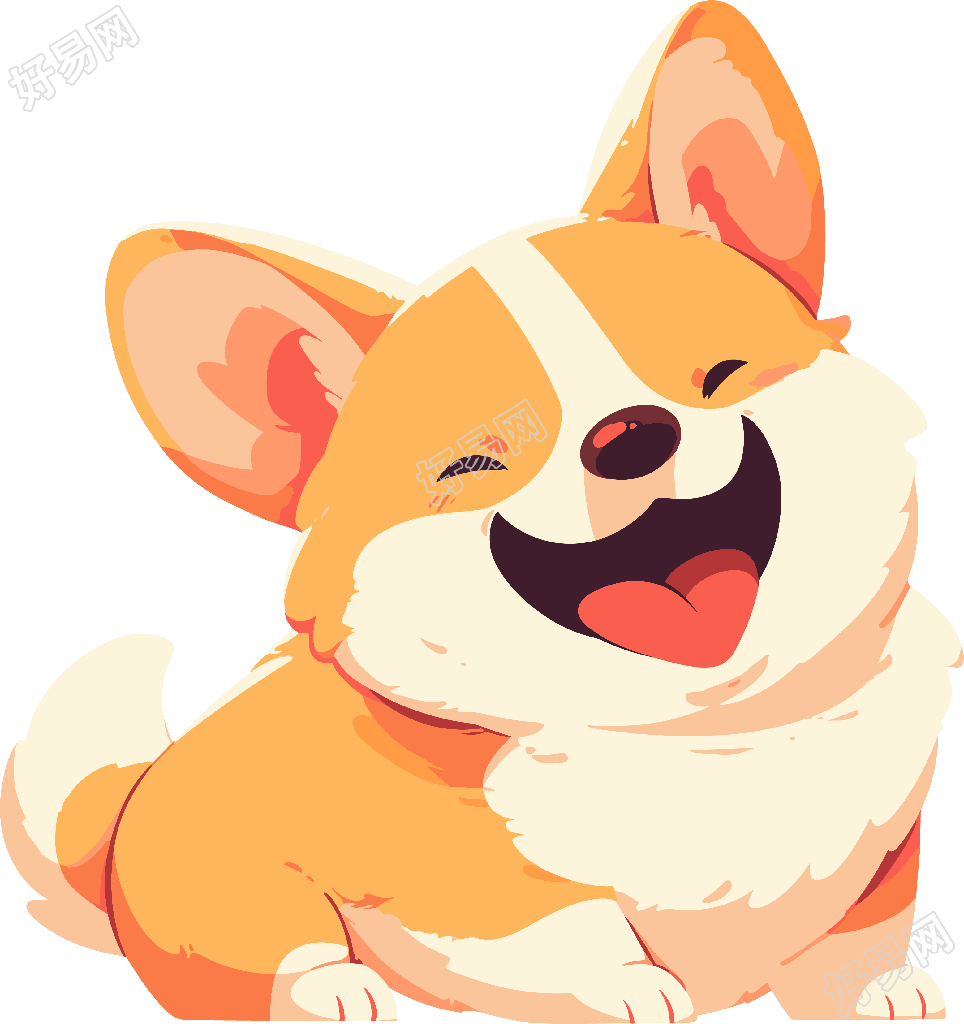 卡通柯基插画设计元素