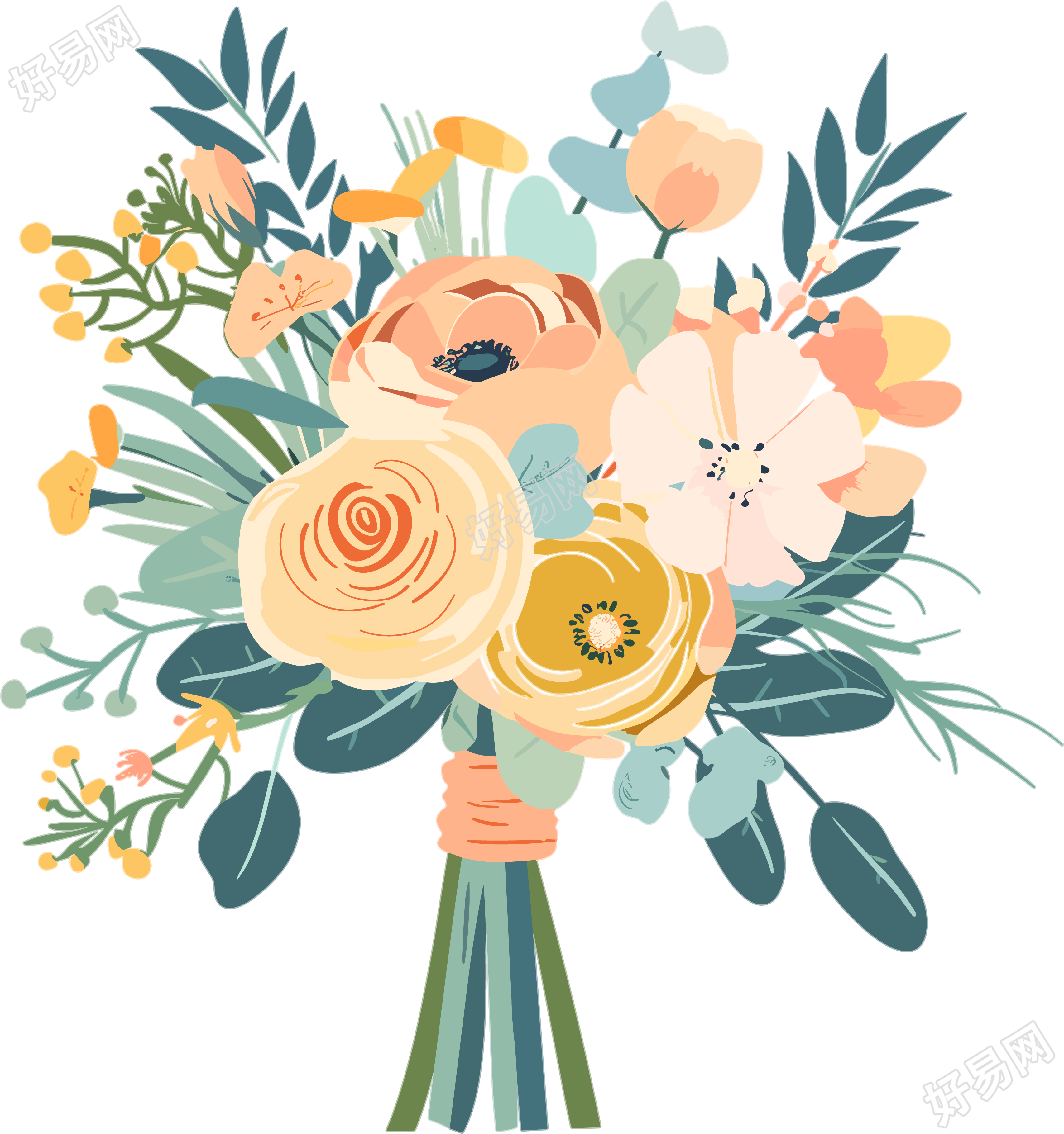 结婚婚礼插画设计素材