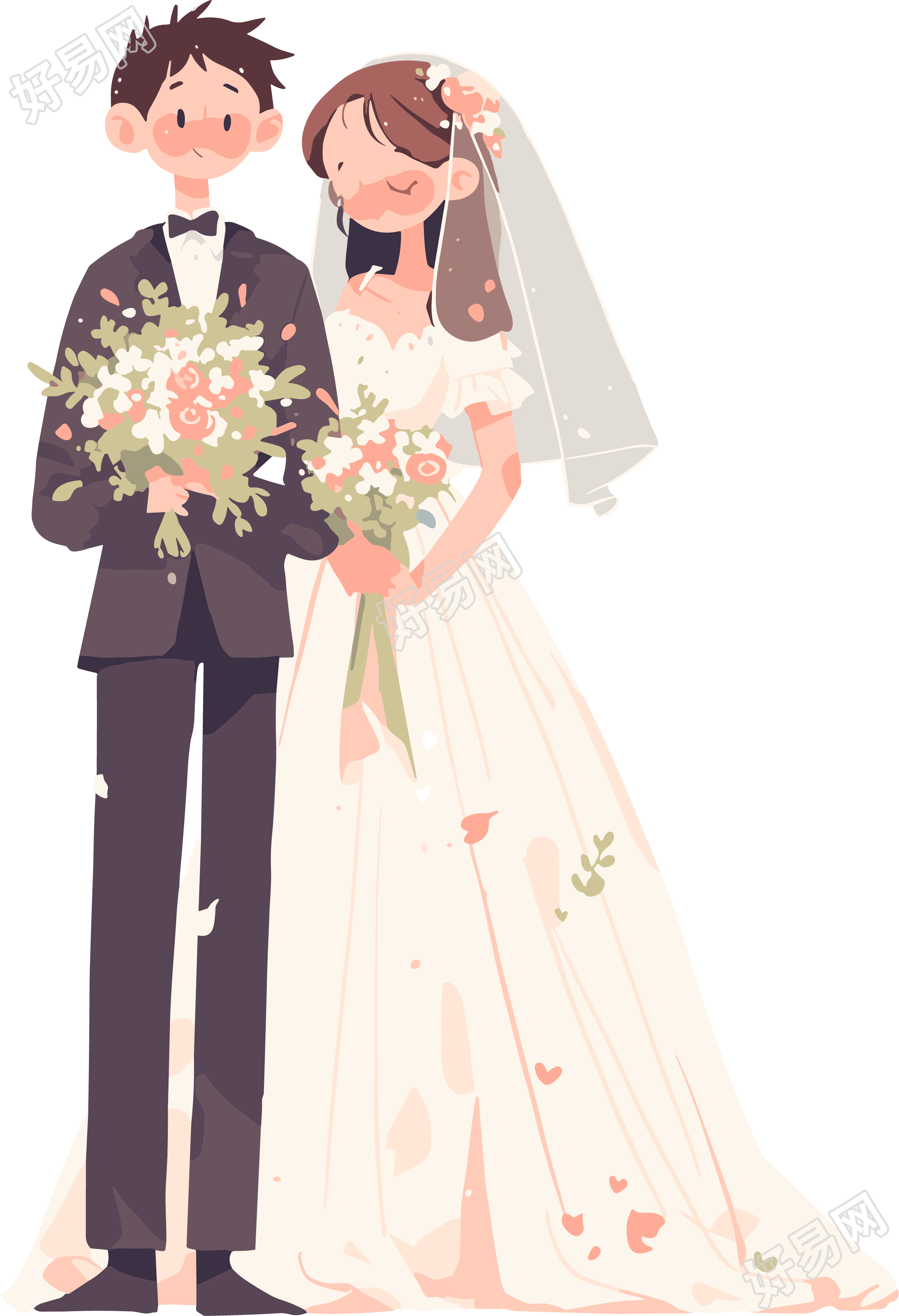 新婚夫妇可爱素材