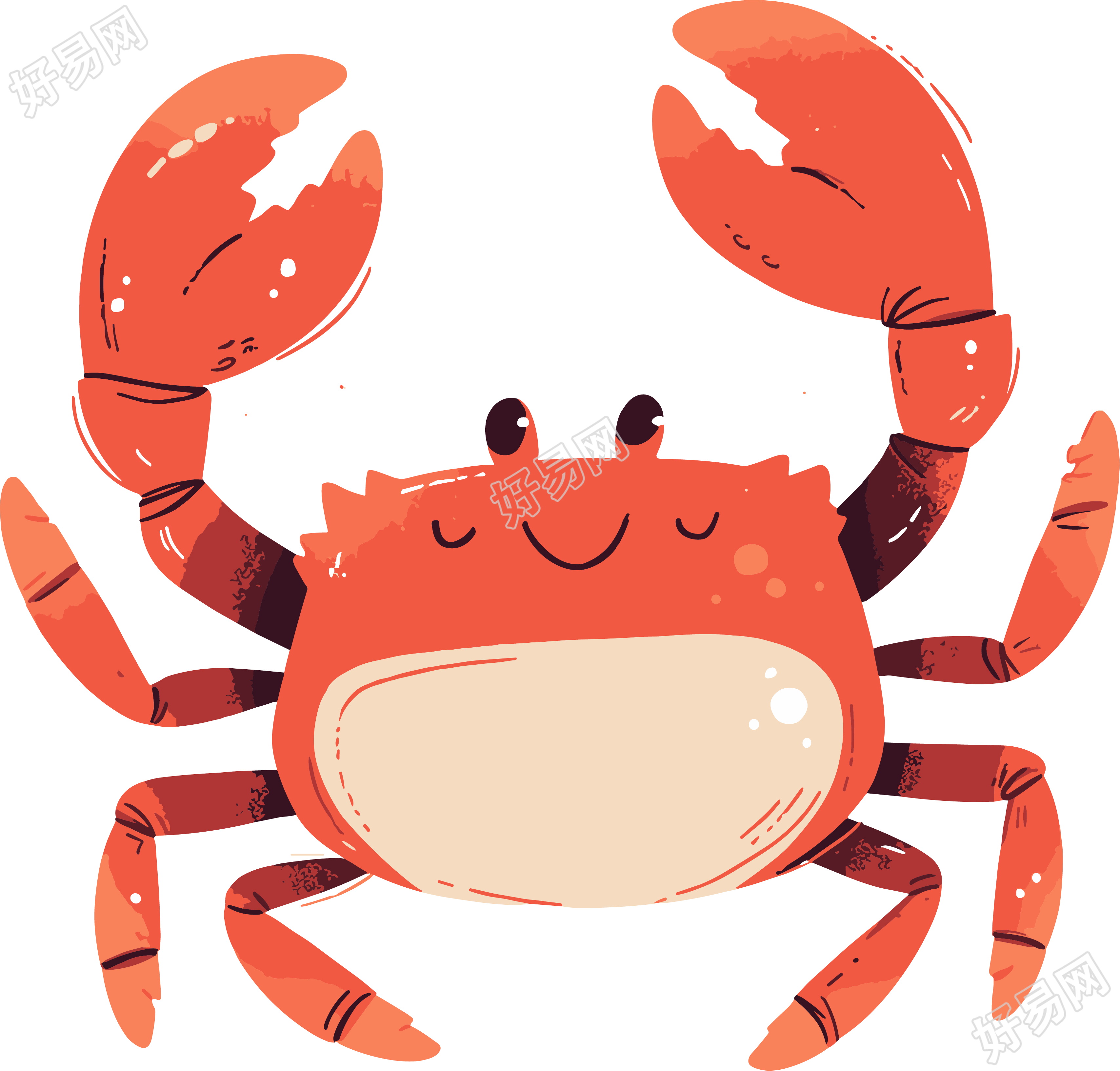 卡通螃蟹插画设计