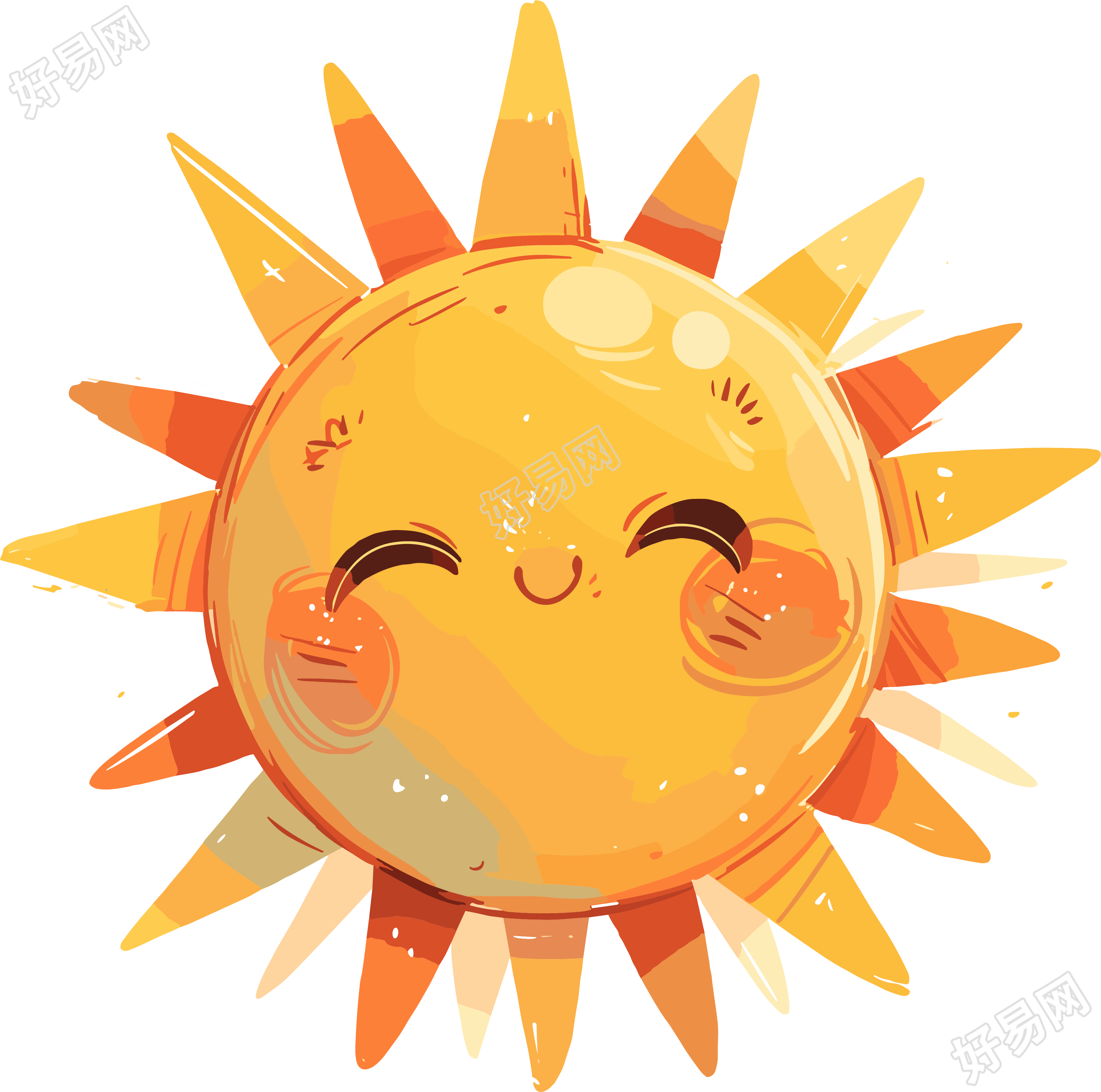 可爱太阳透明背景插画