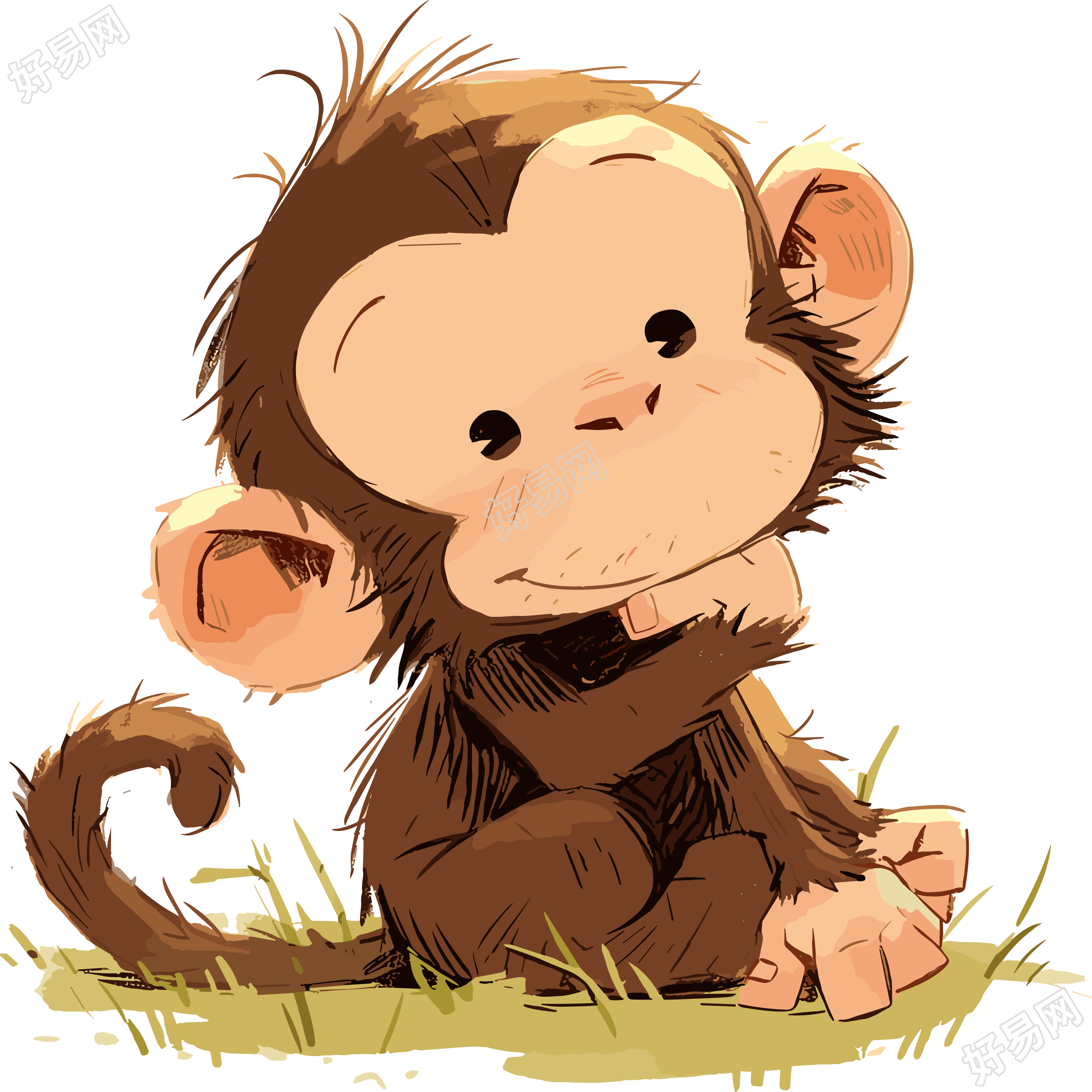 猴子卡通高清插图