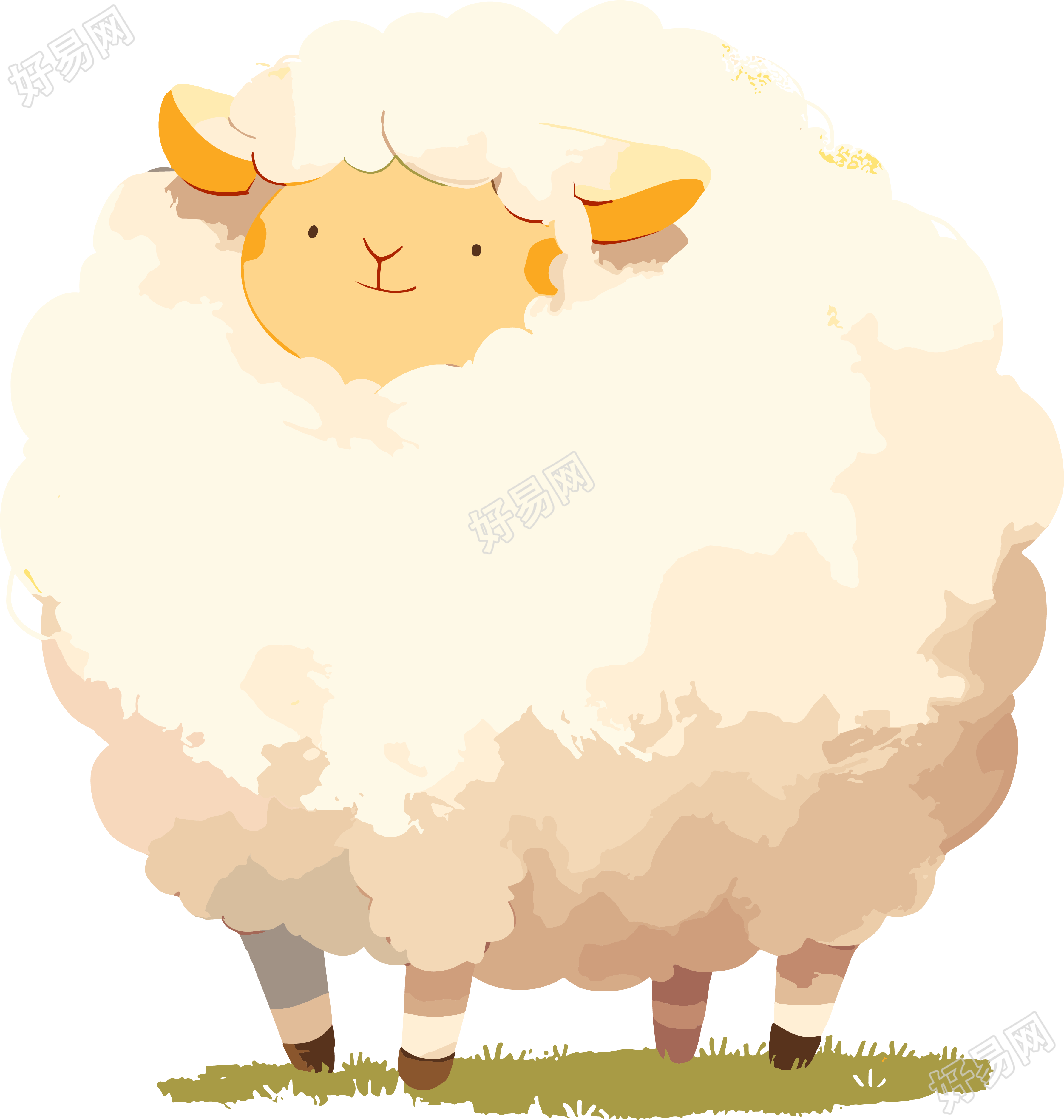 小羊卡通插画设计元素