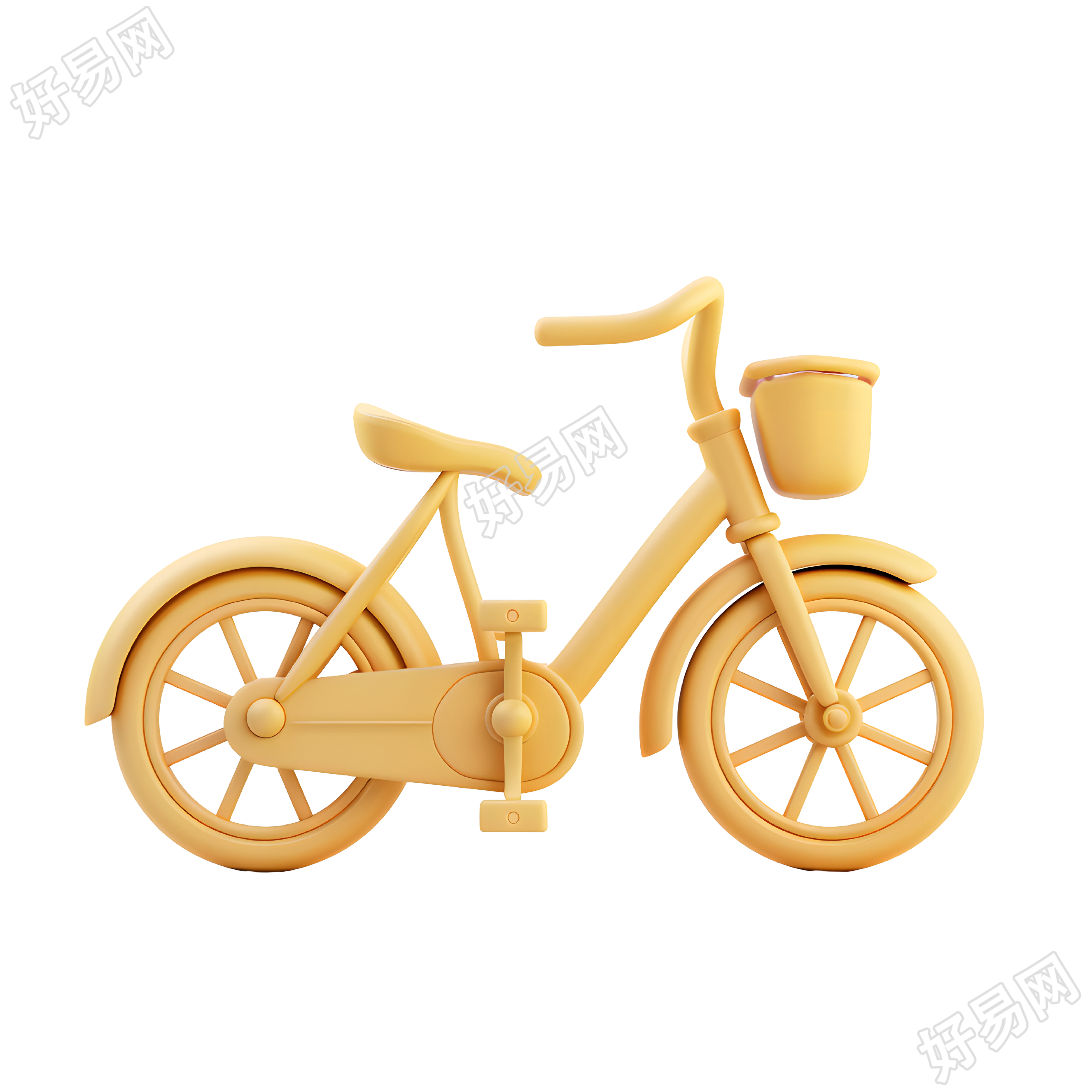 3D自行车卡通插画
