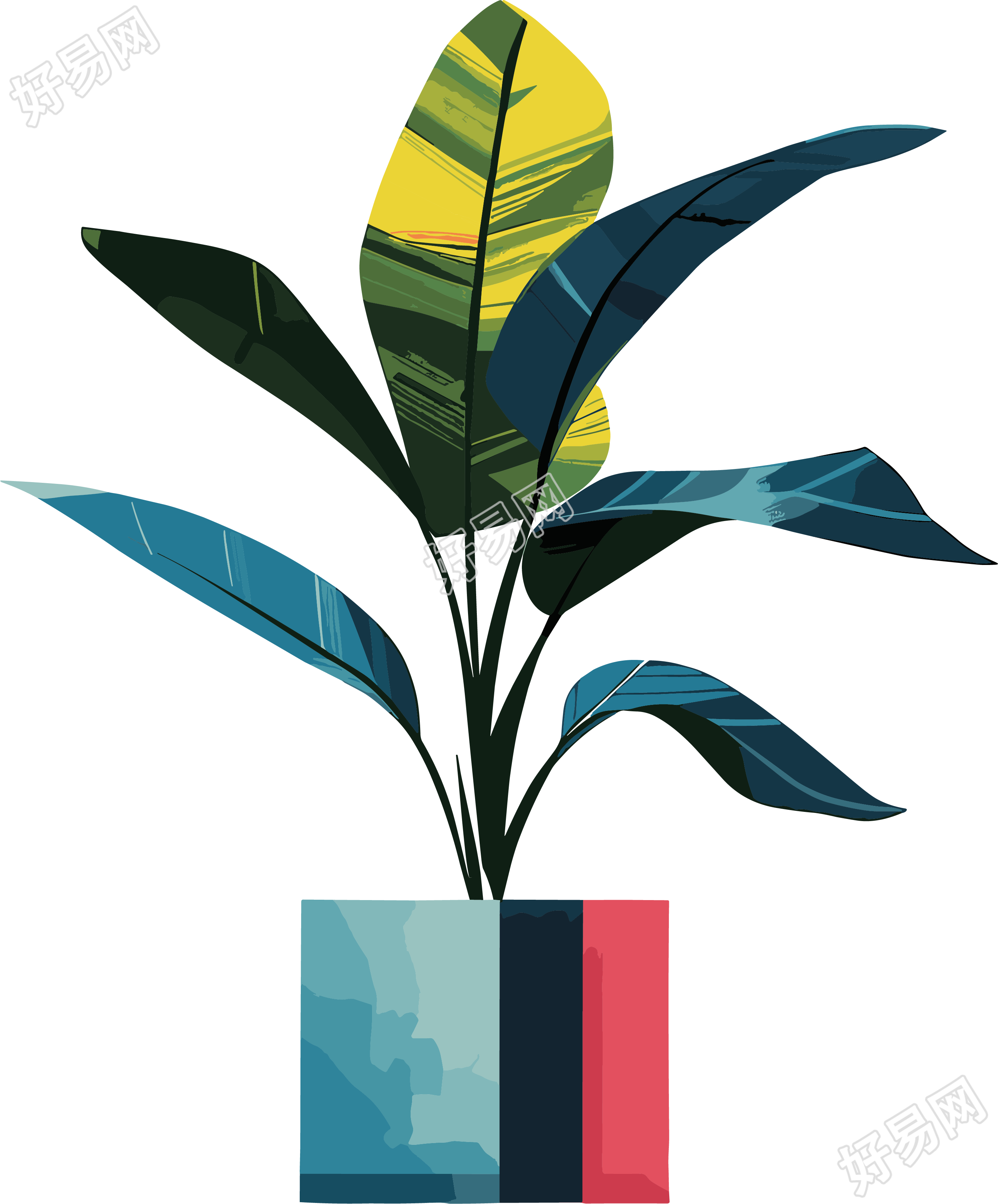 抽象植物透明背景素材