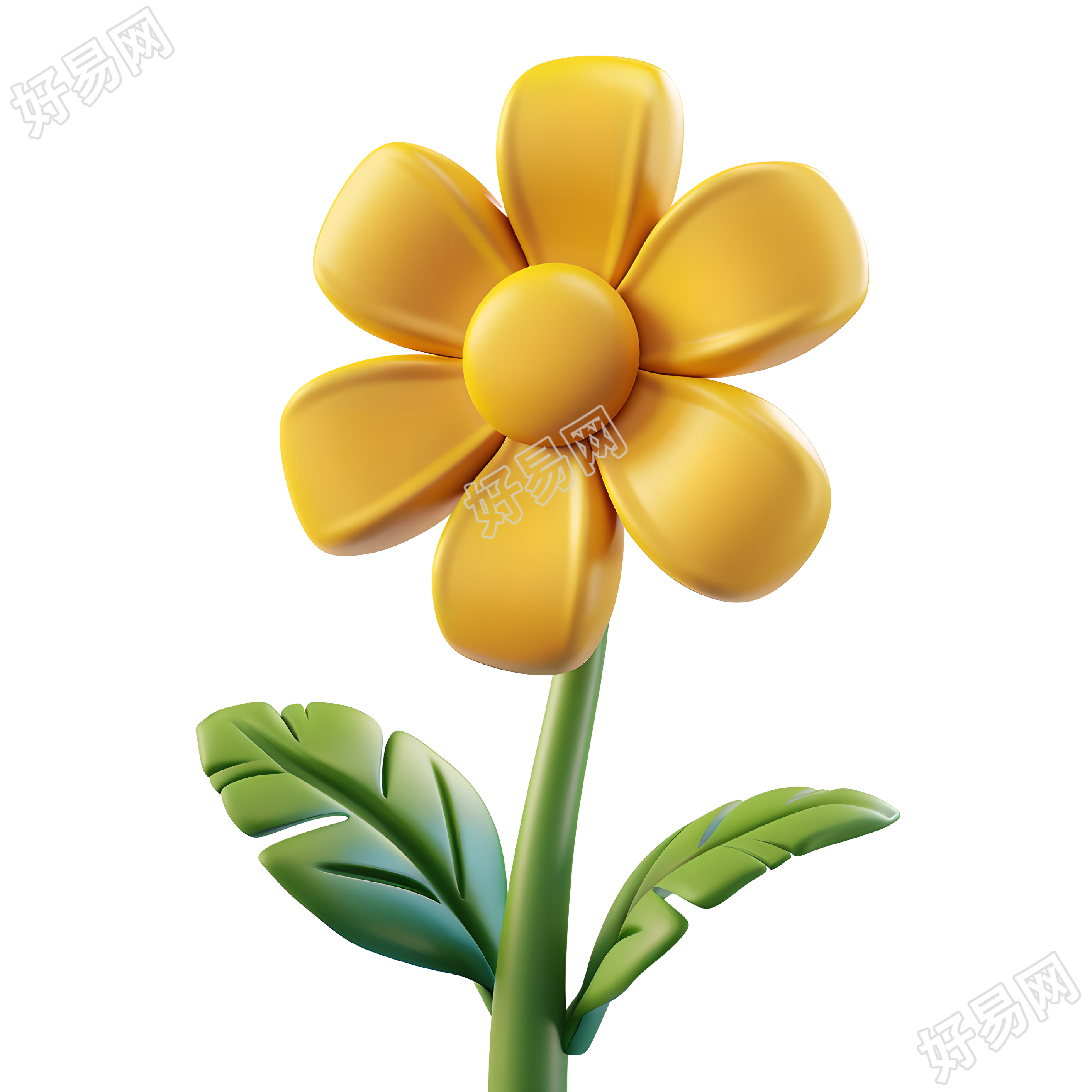 3D花朵图标插画