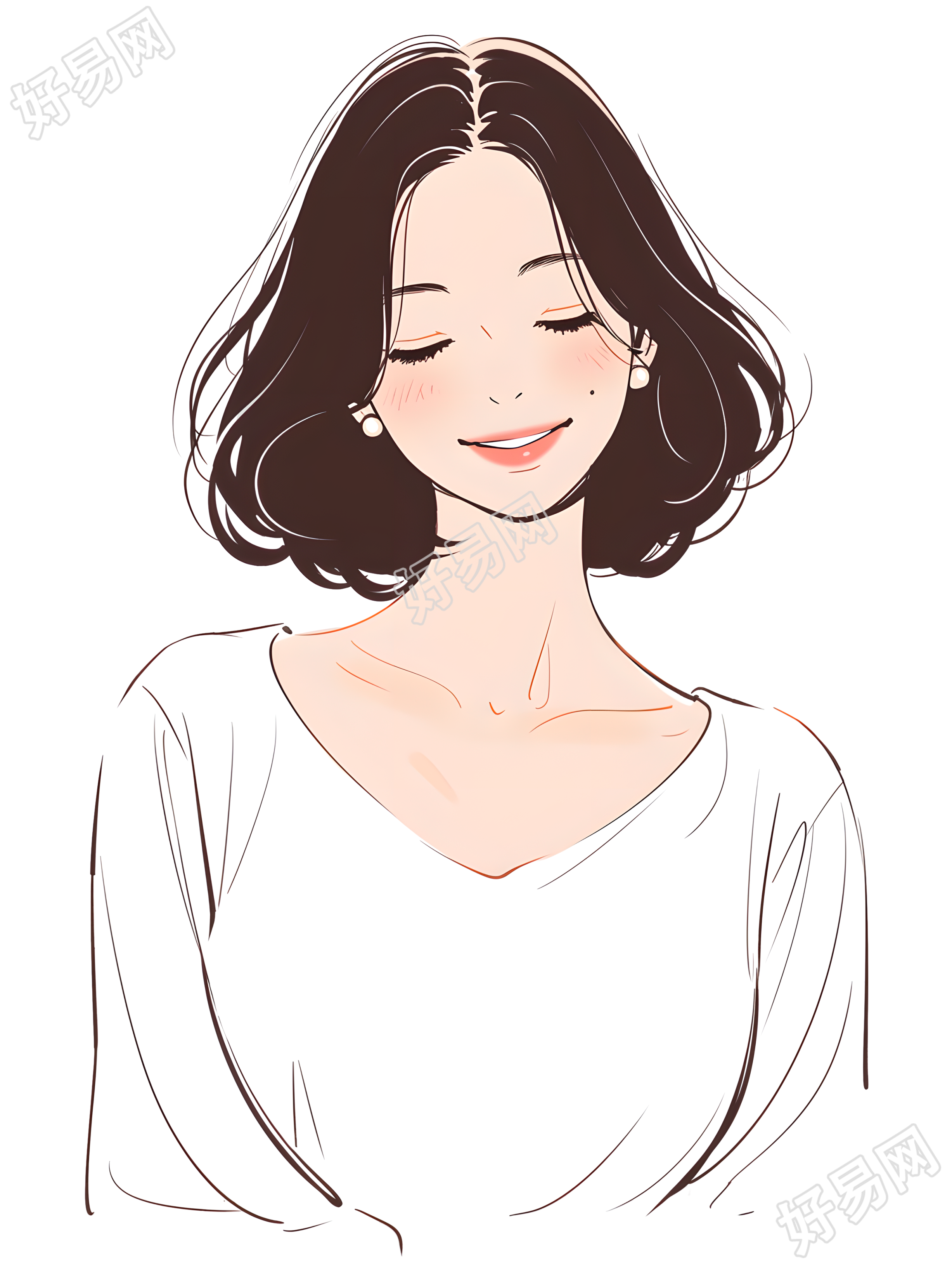 魅力女性优雅插画