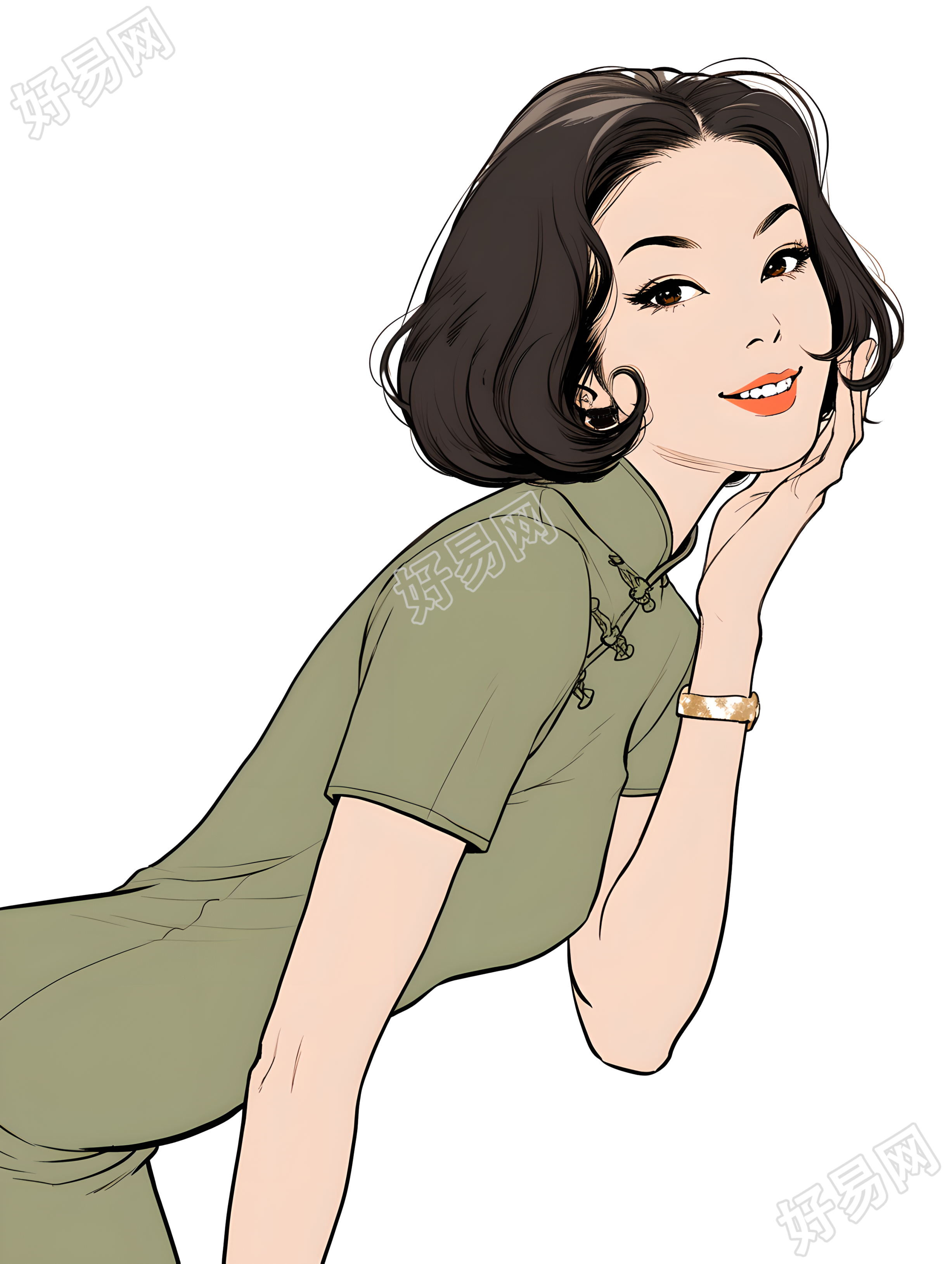魅力女性商用插图