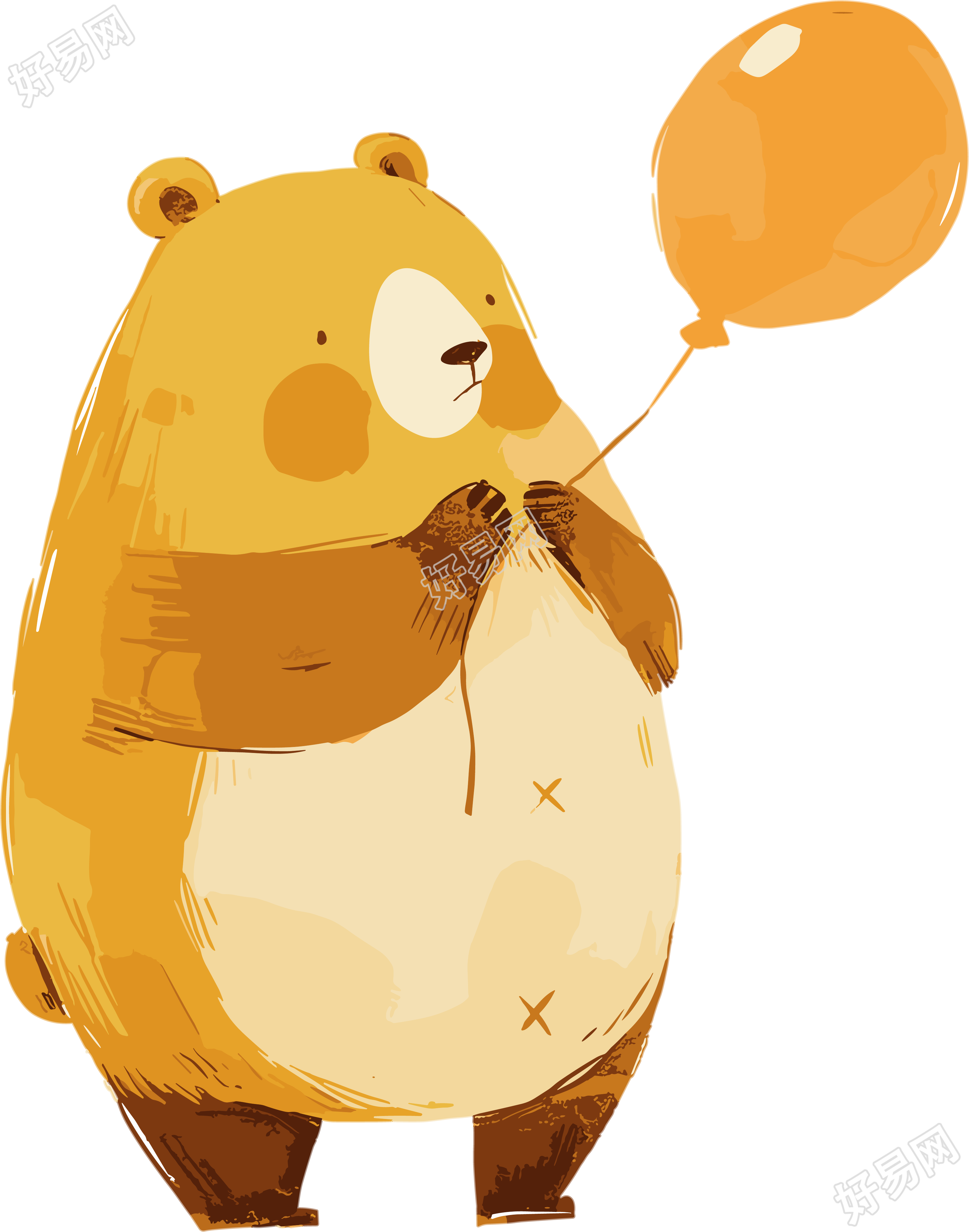 拿气球的小熊插图