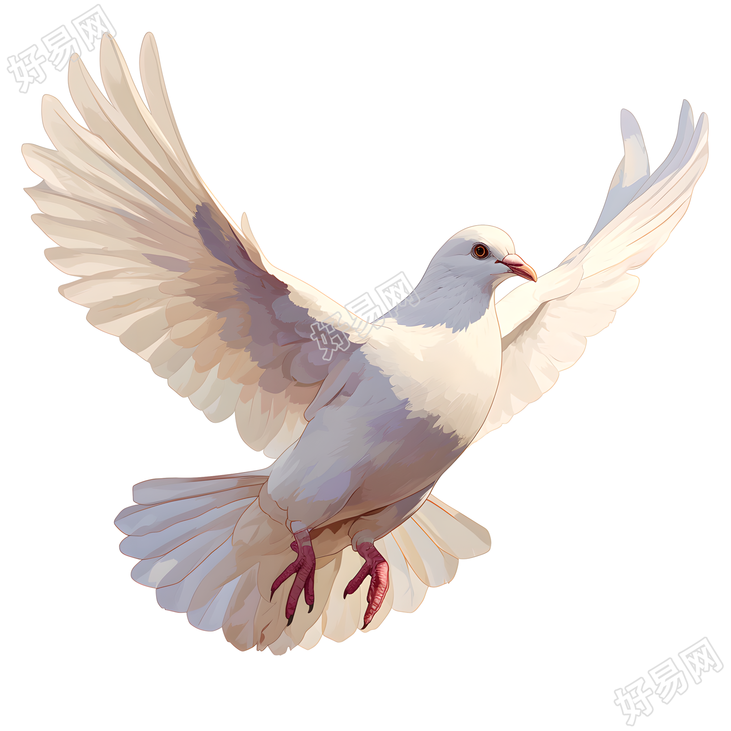 白鸽扁平插图