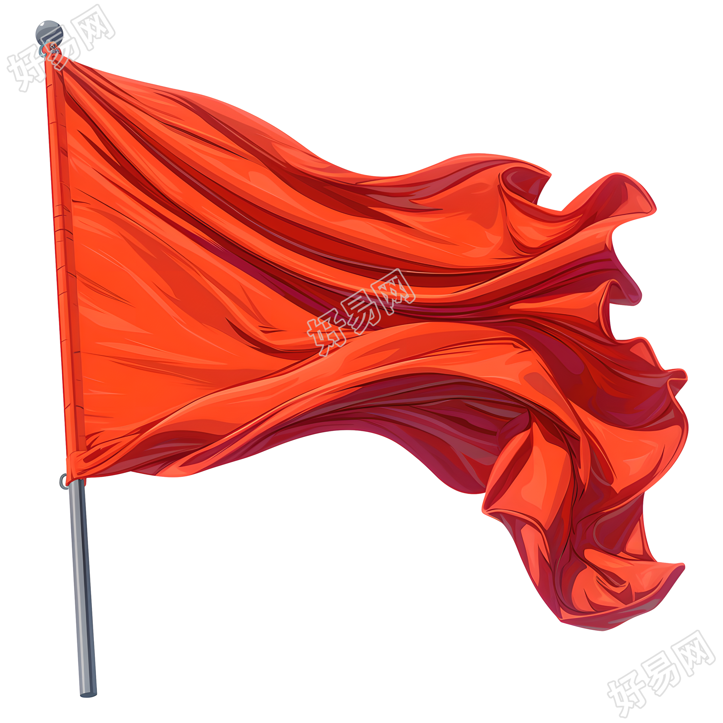 党政红旗透明背景素材