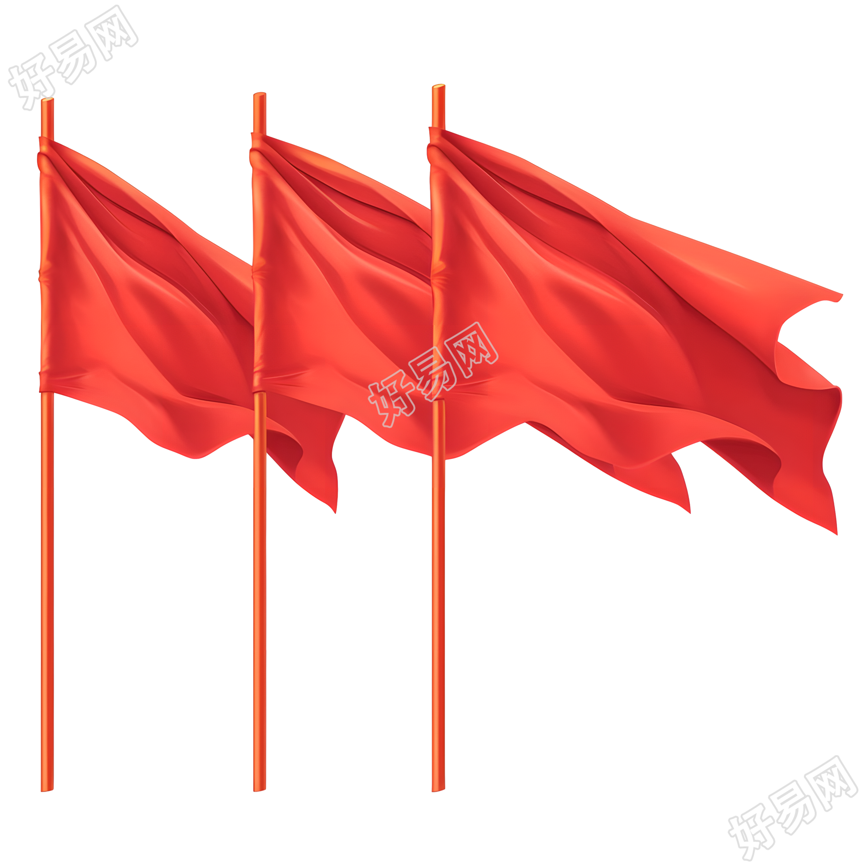 党政红旗图形素材