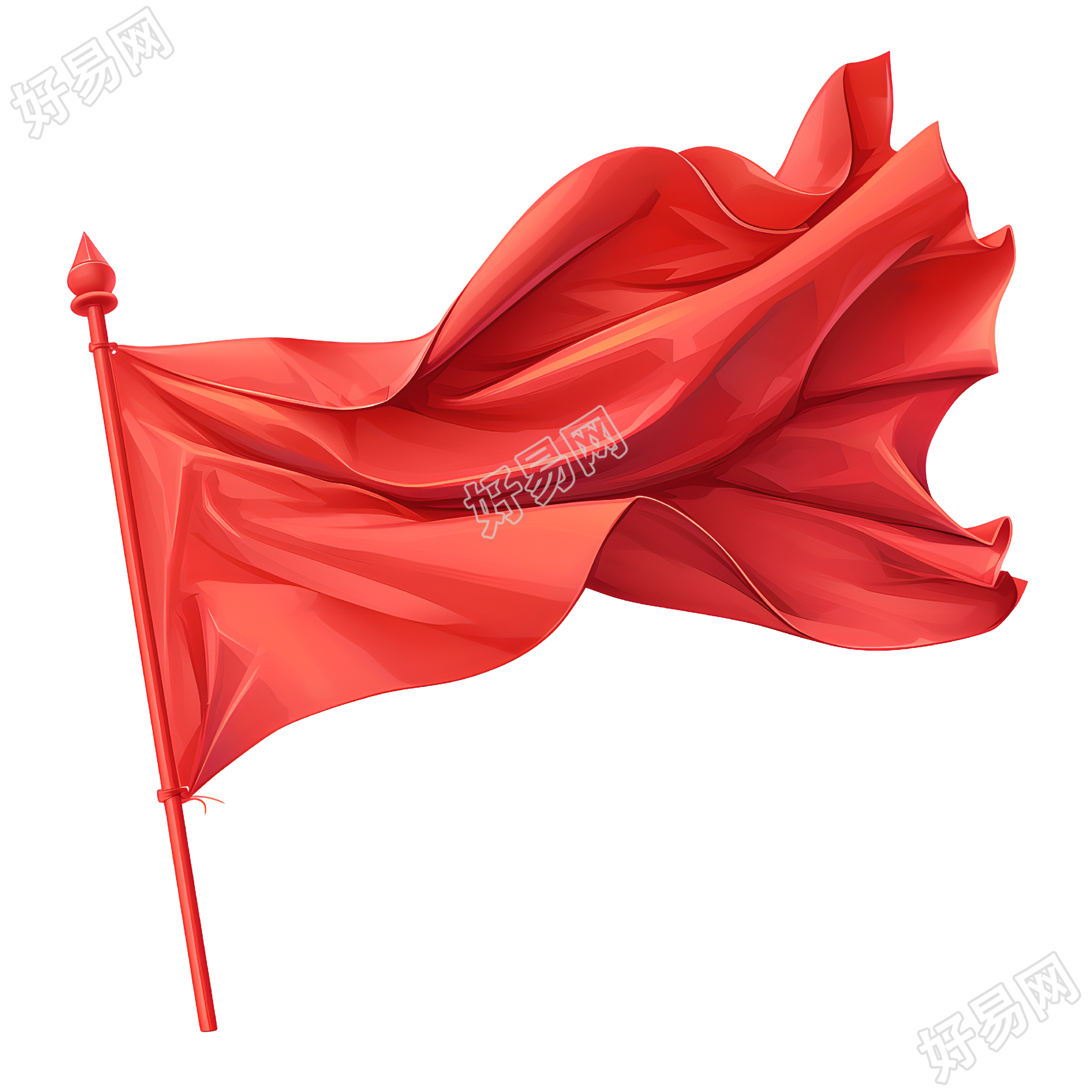 党政红旗商用插画素材