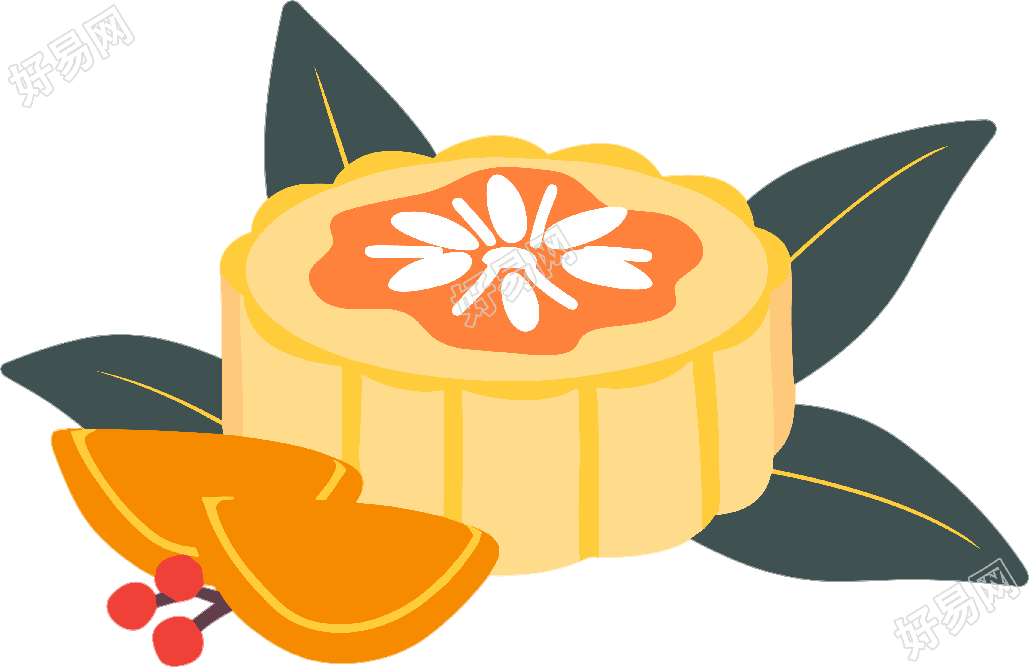 月饼简约设计插画