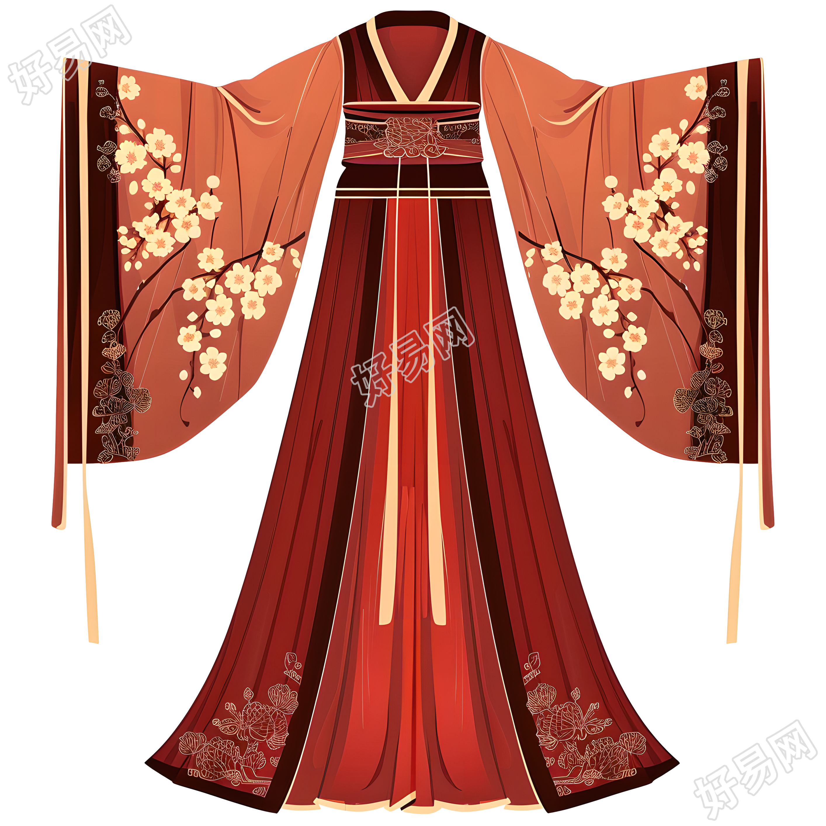 古代服饰PNG插画