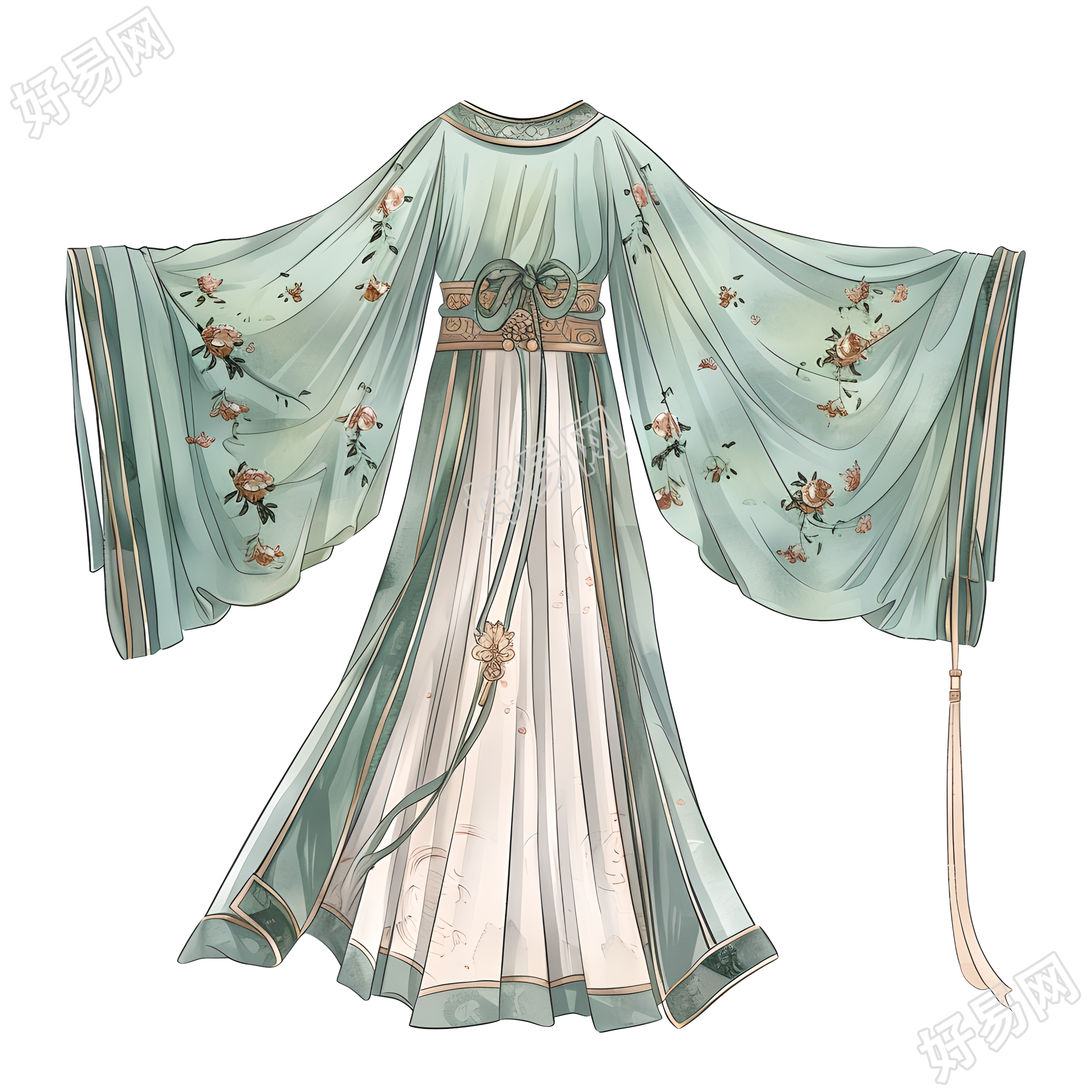 古代服饰高清插画素材