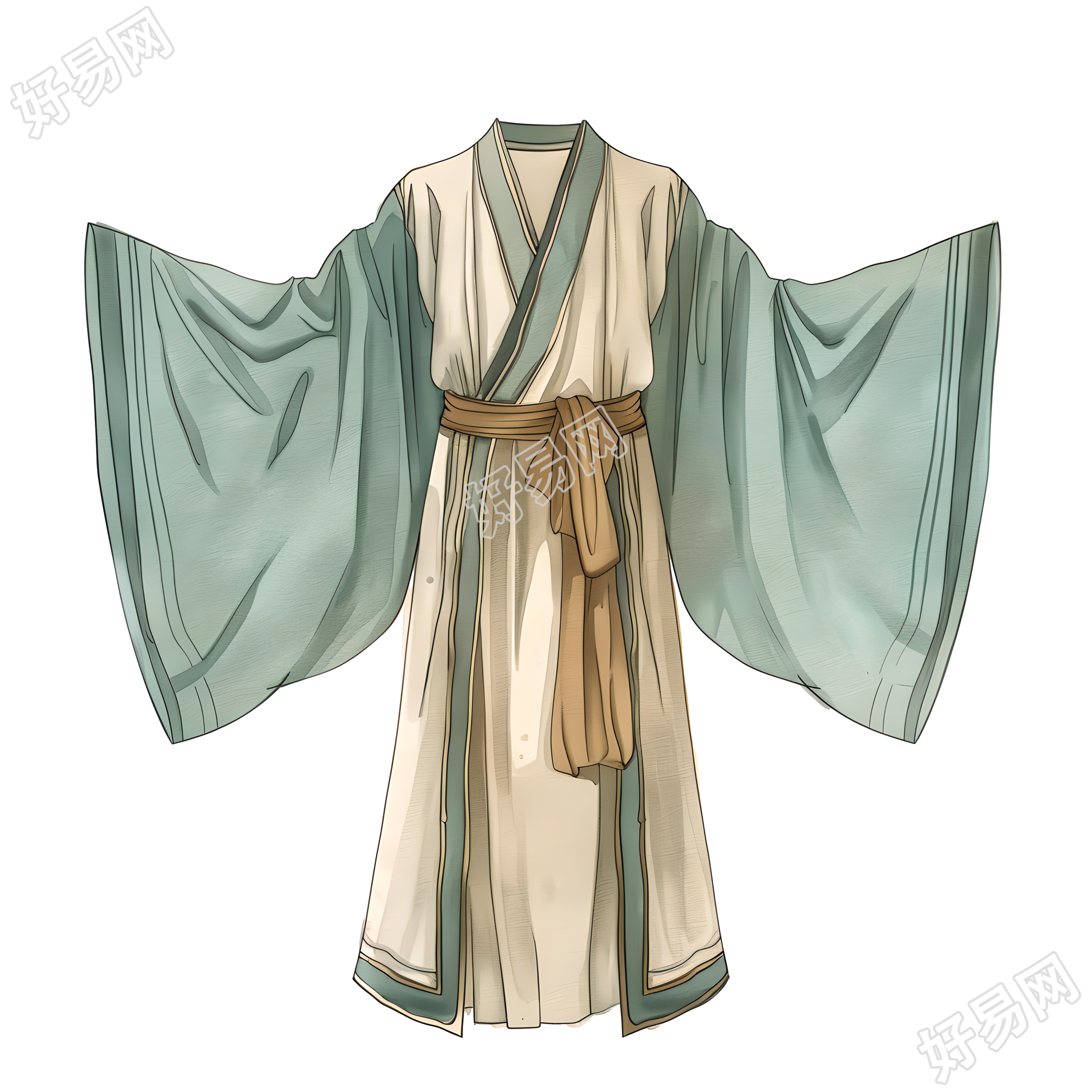古代服饰透明背景素材