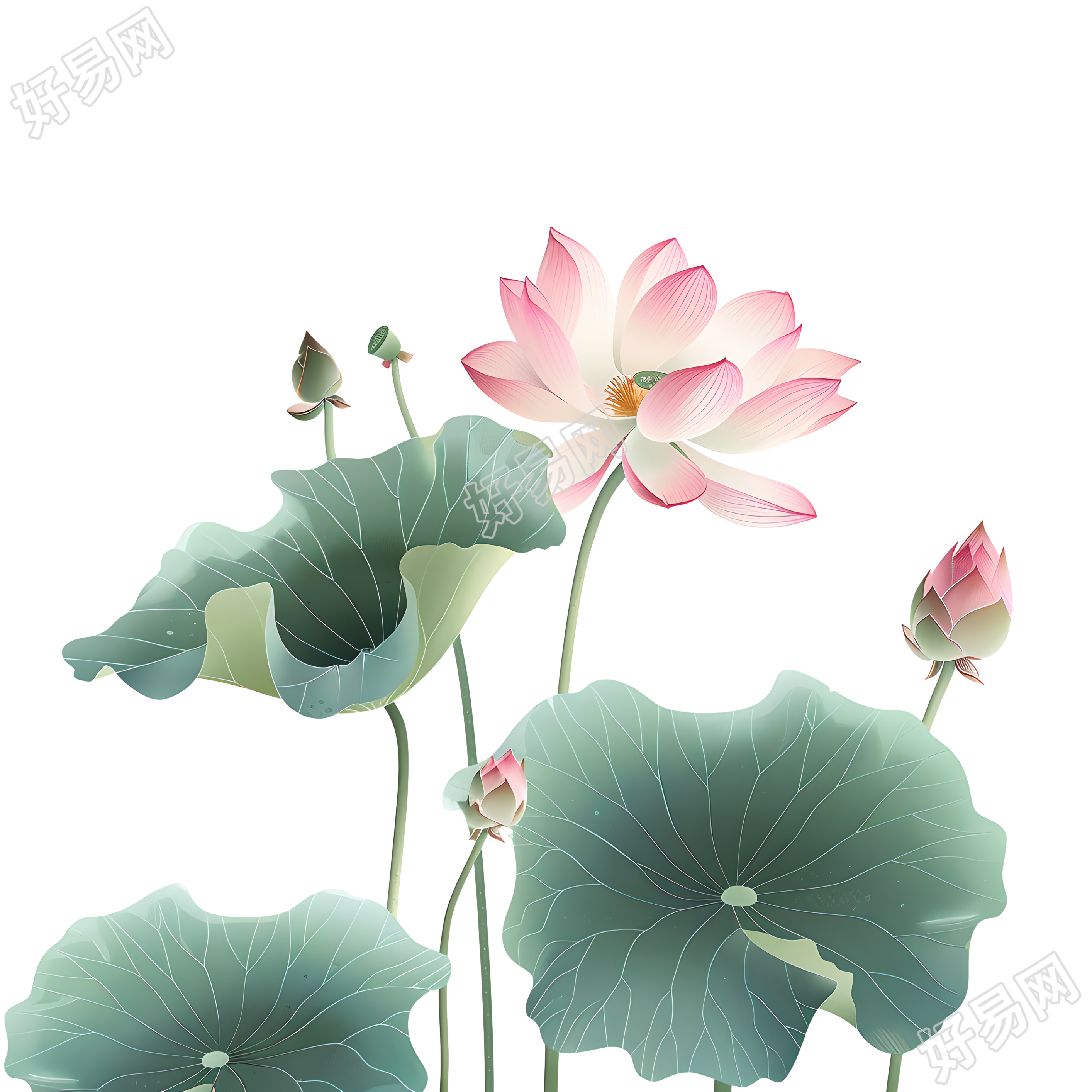 水墨荷花插图