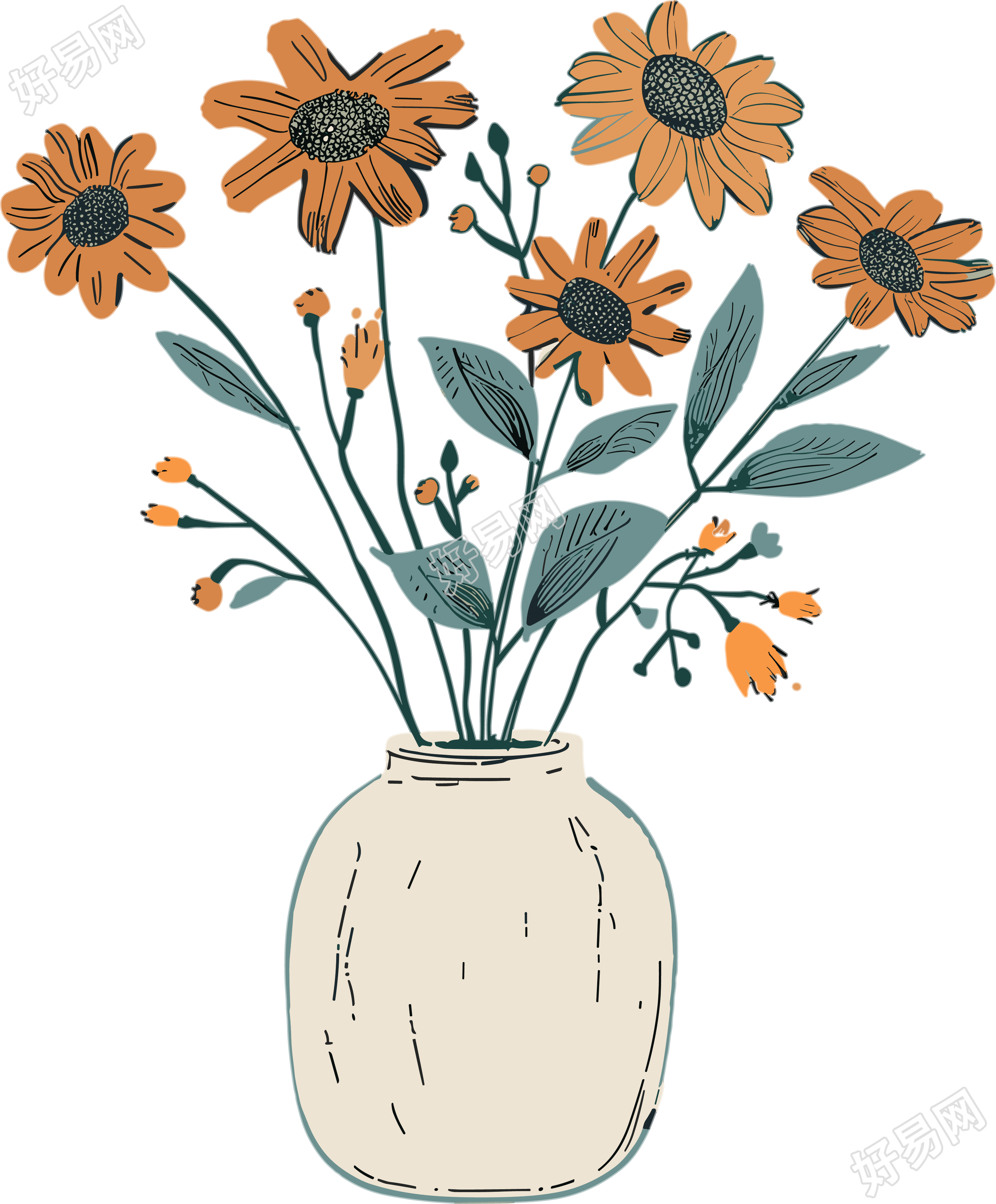 向日葵插花素材