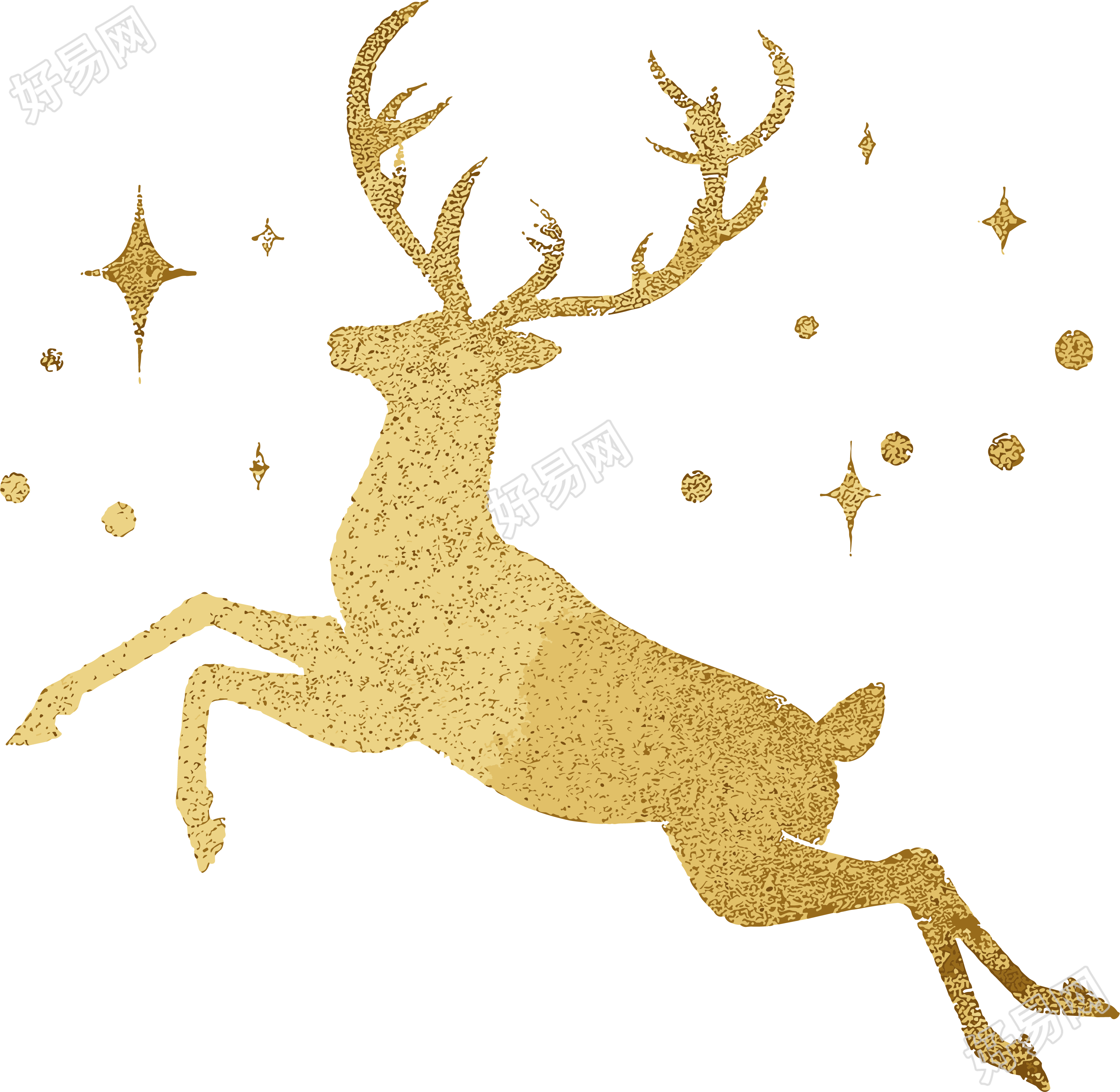 麋鹿圣诞简洁插画