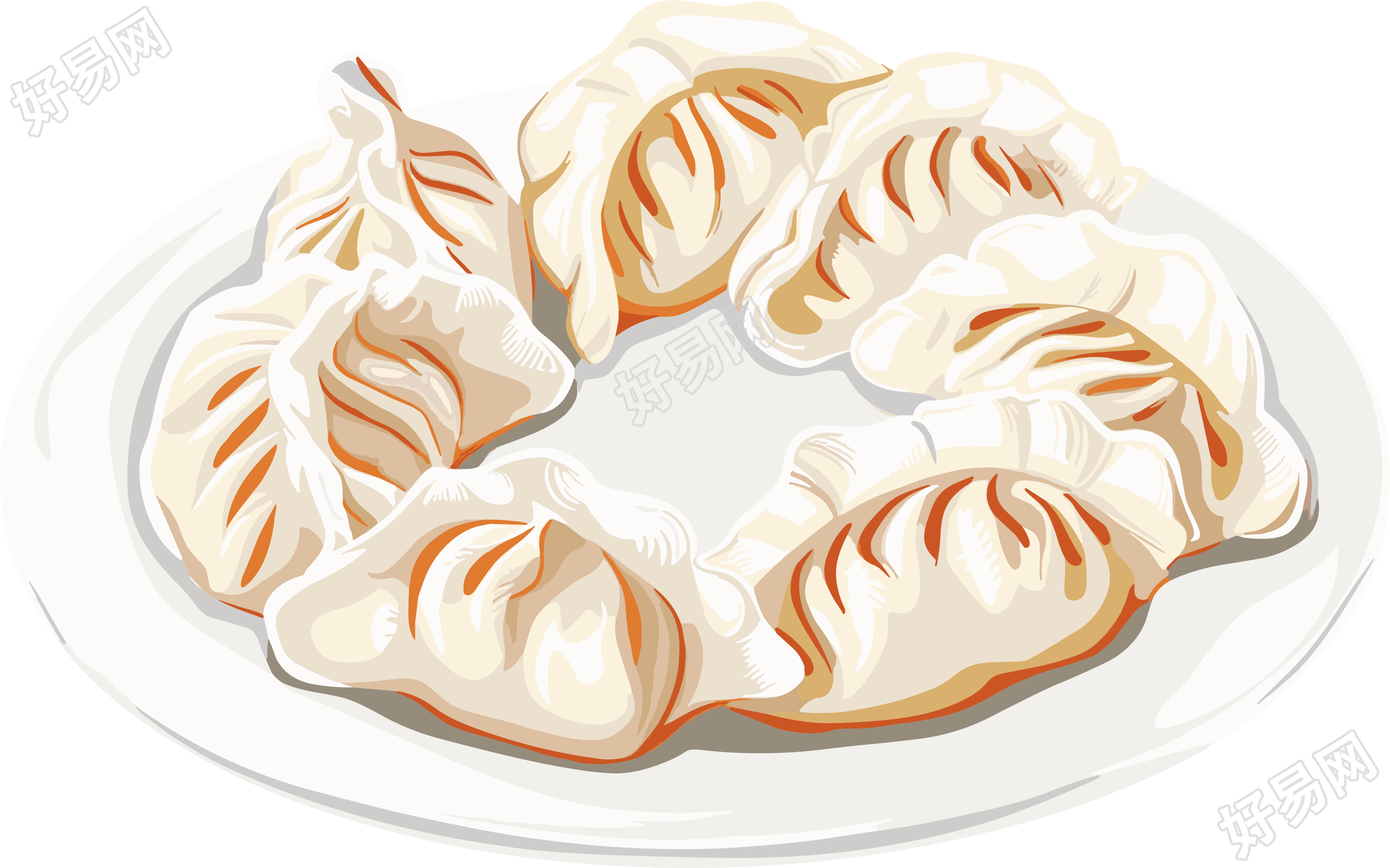 饺子素材插画设计