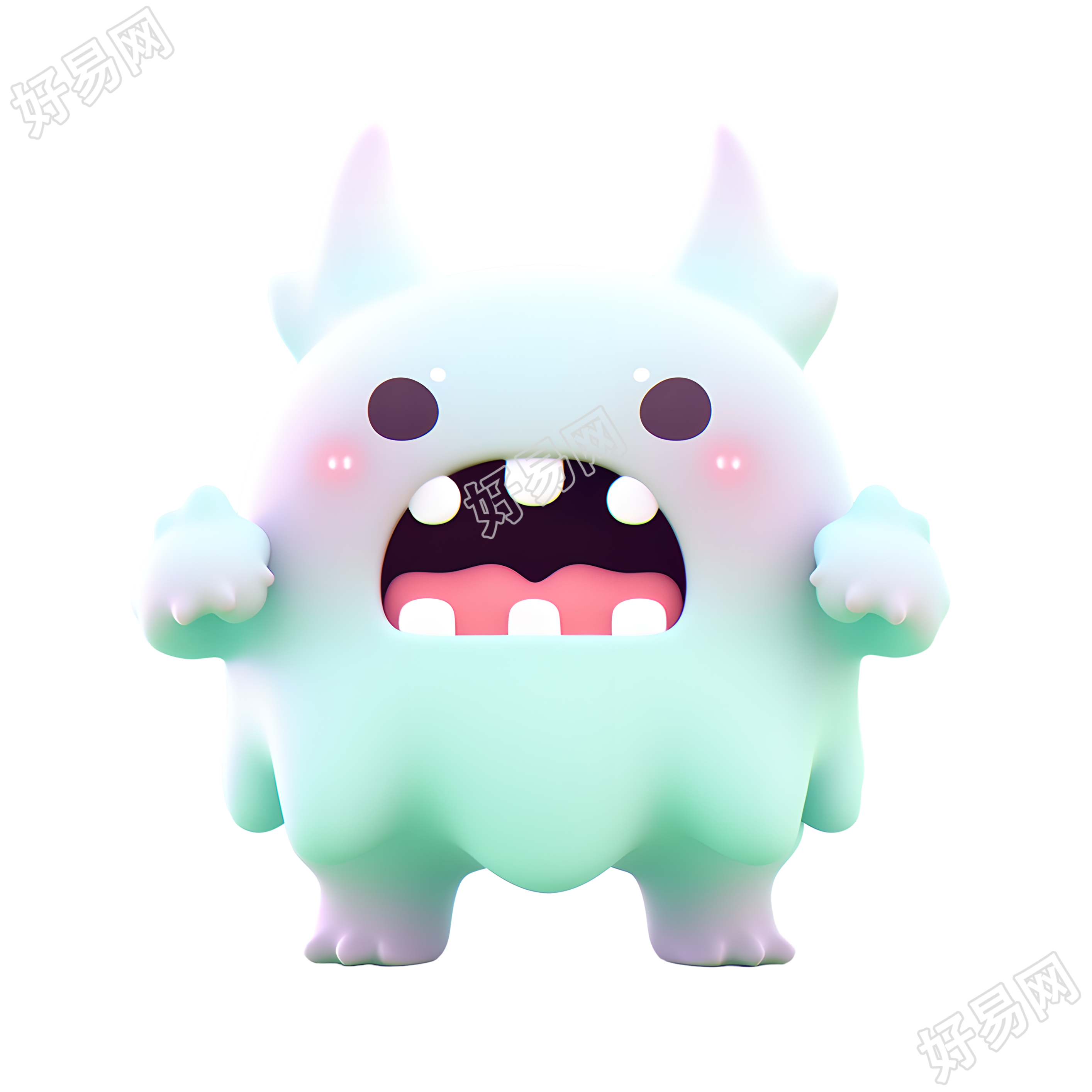 怪兽卡通3D插画