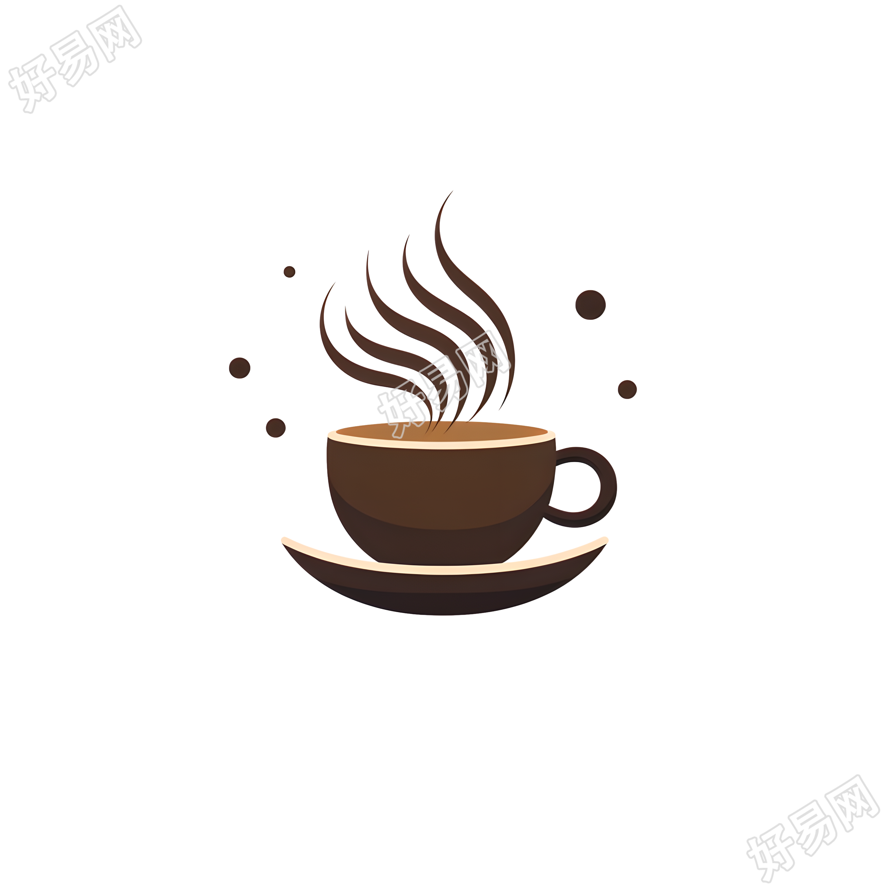 咖啡logo创意商用插画
