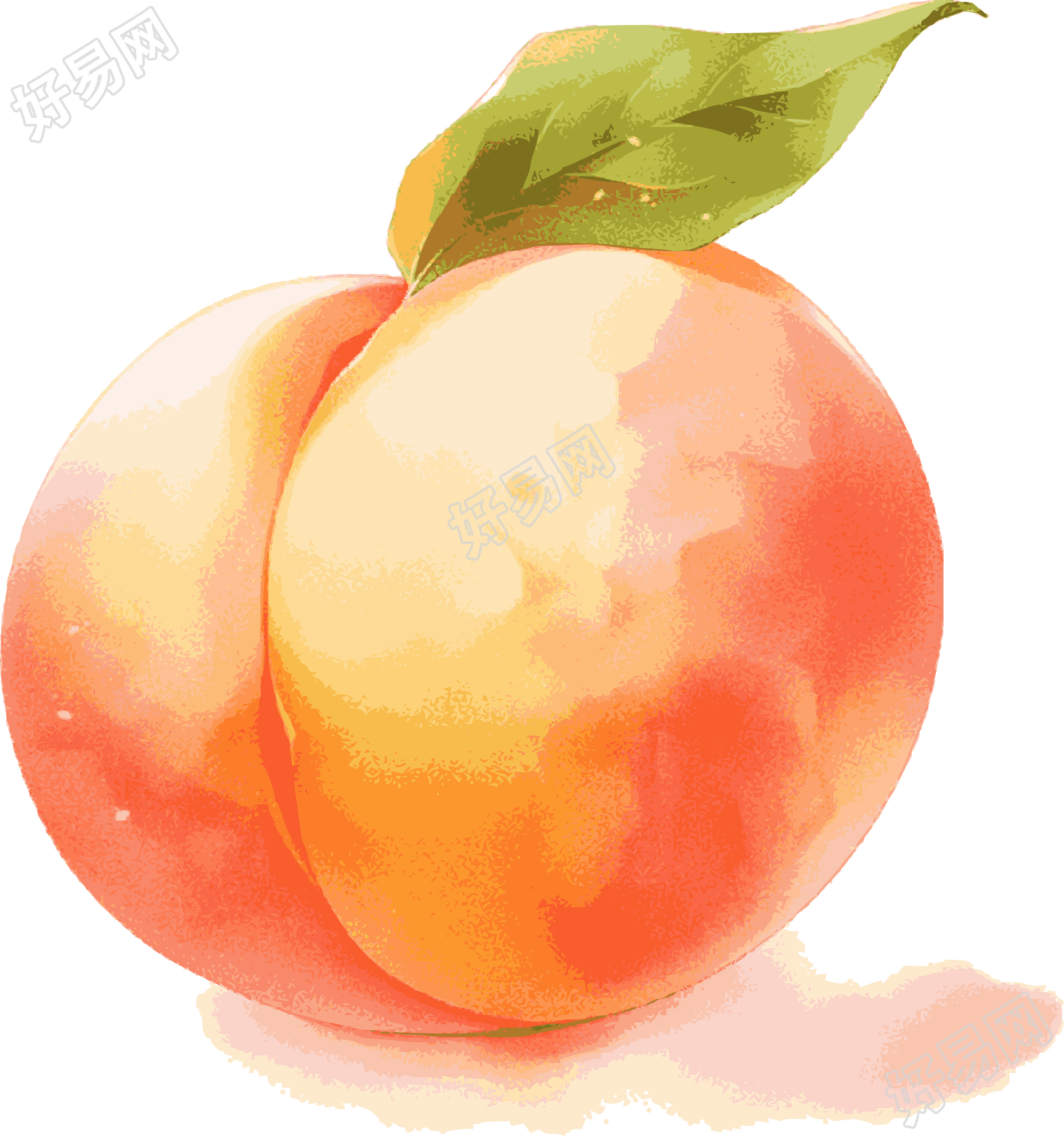 桃子卡通插画设计素材