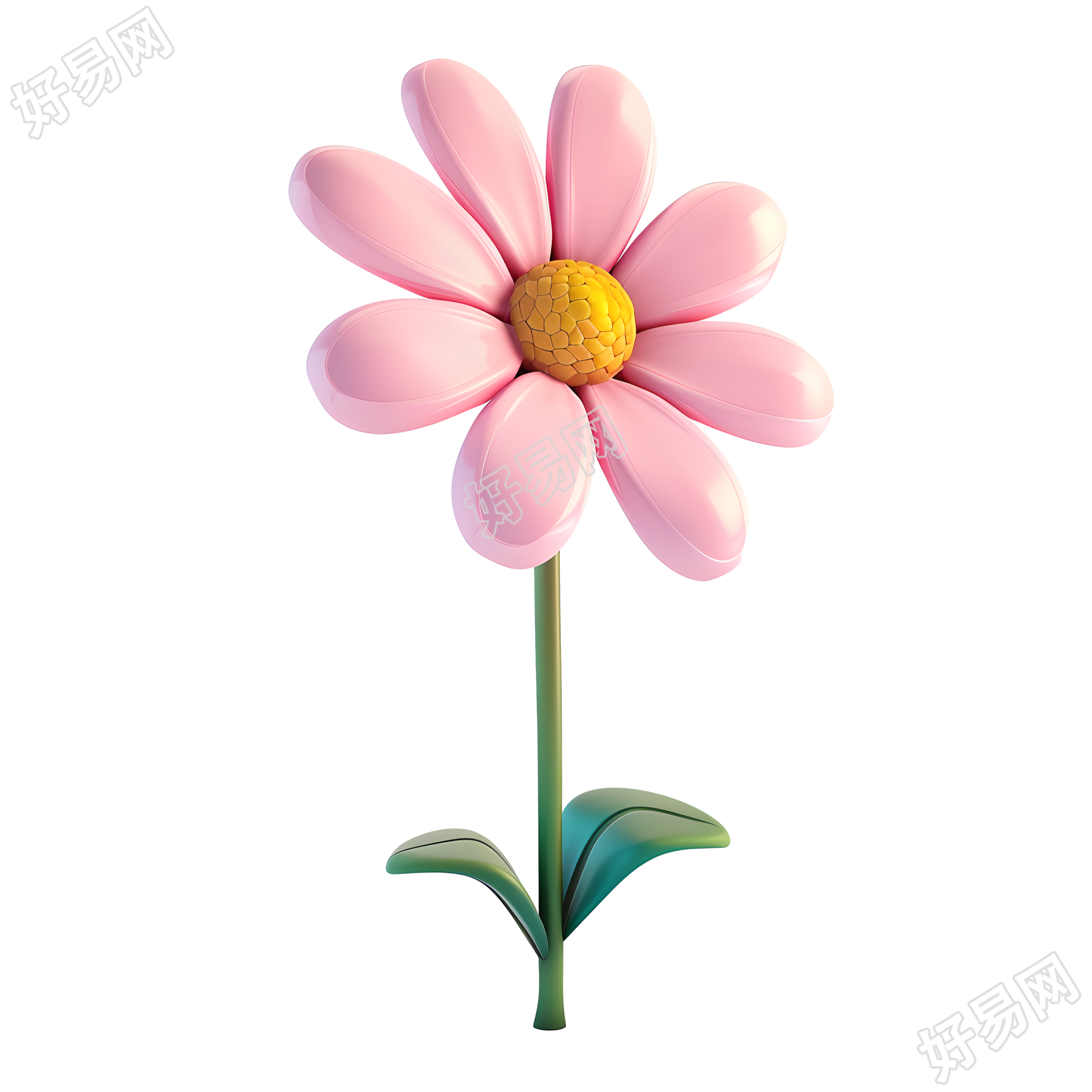 3D花朵插画元素