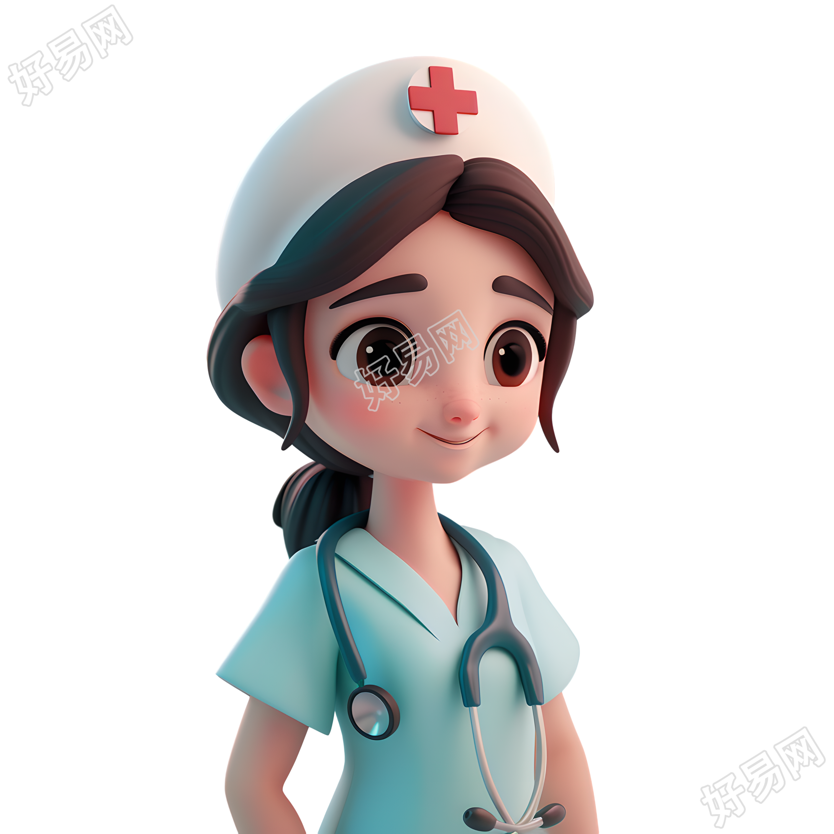 3D护士透明背景插图