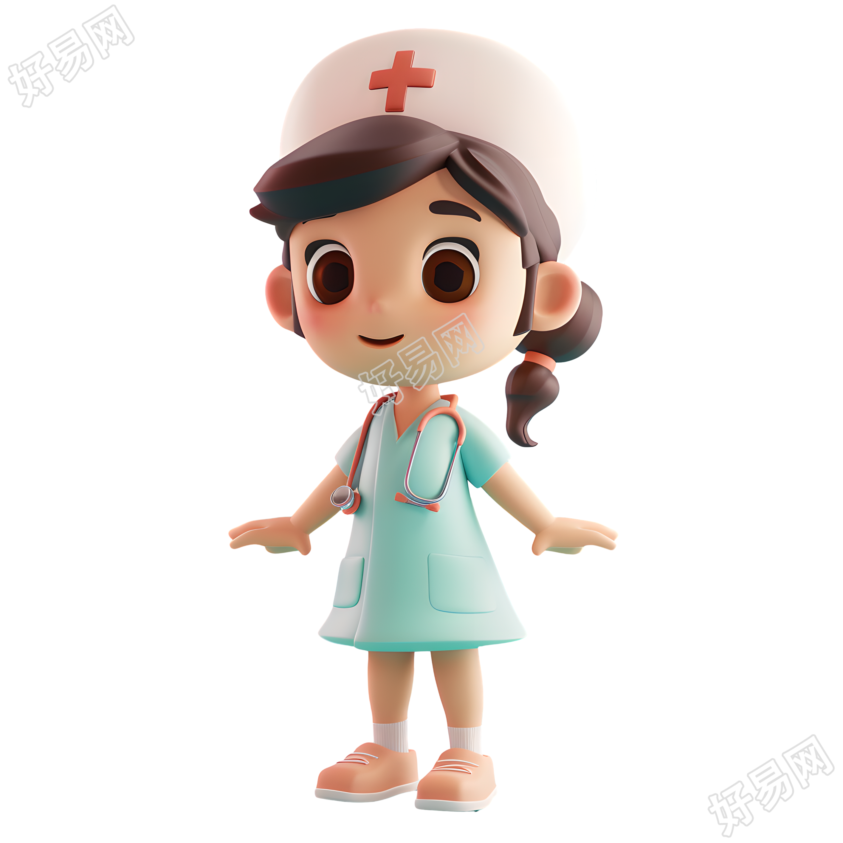 3D护士卡通插图