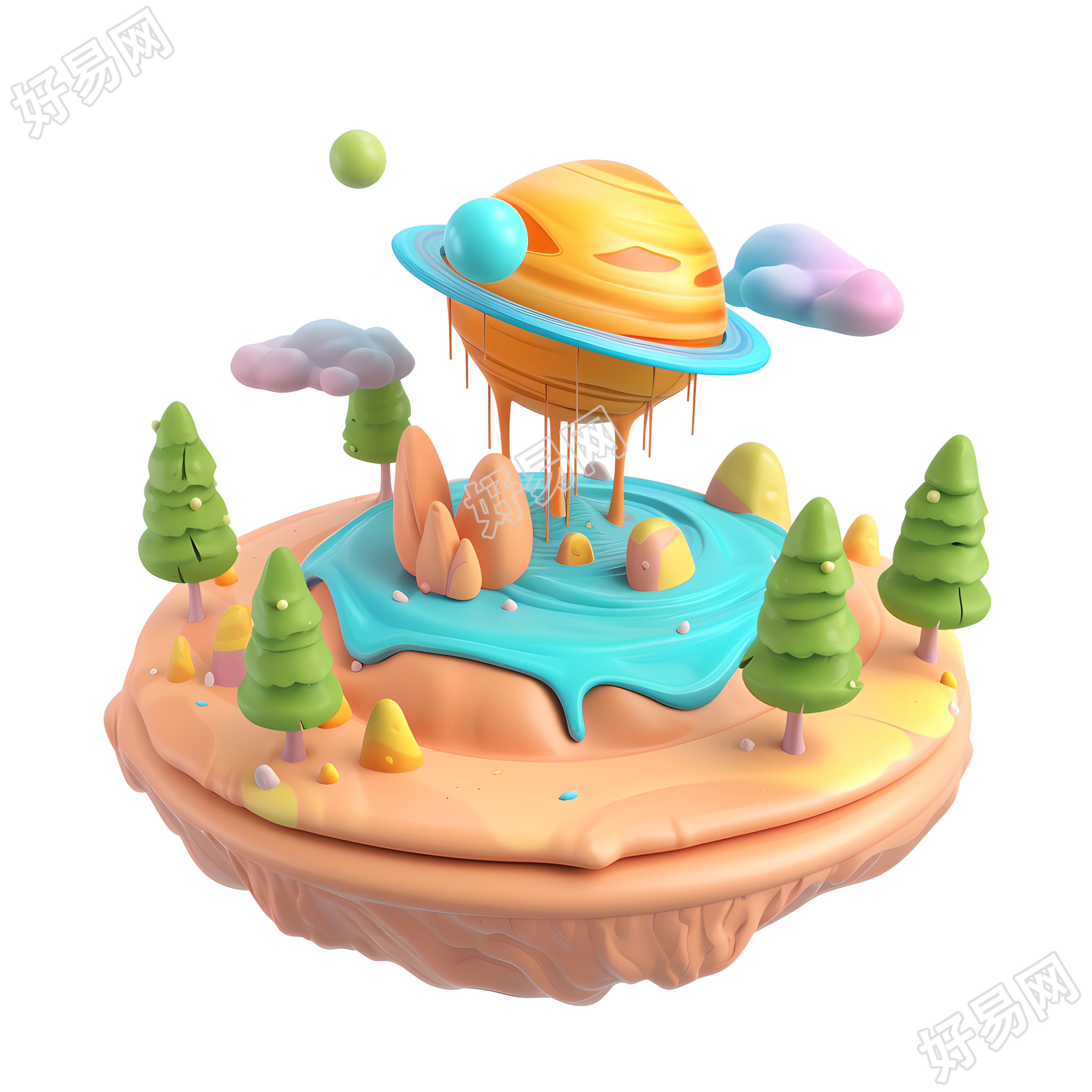 卡通星球可爱插图