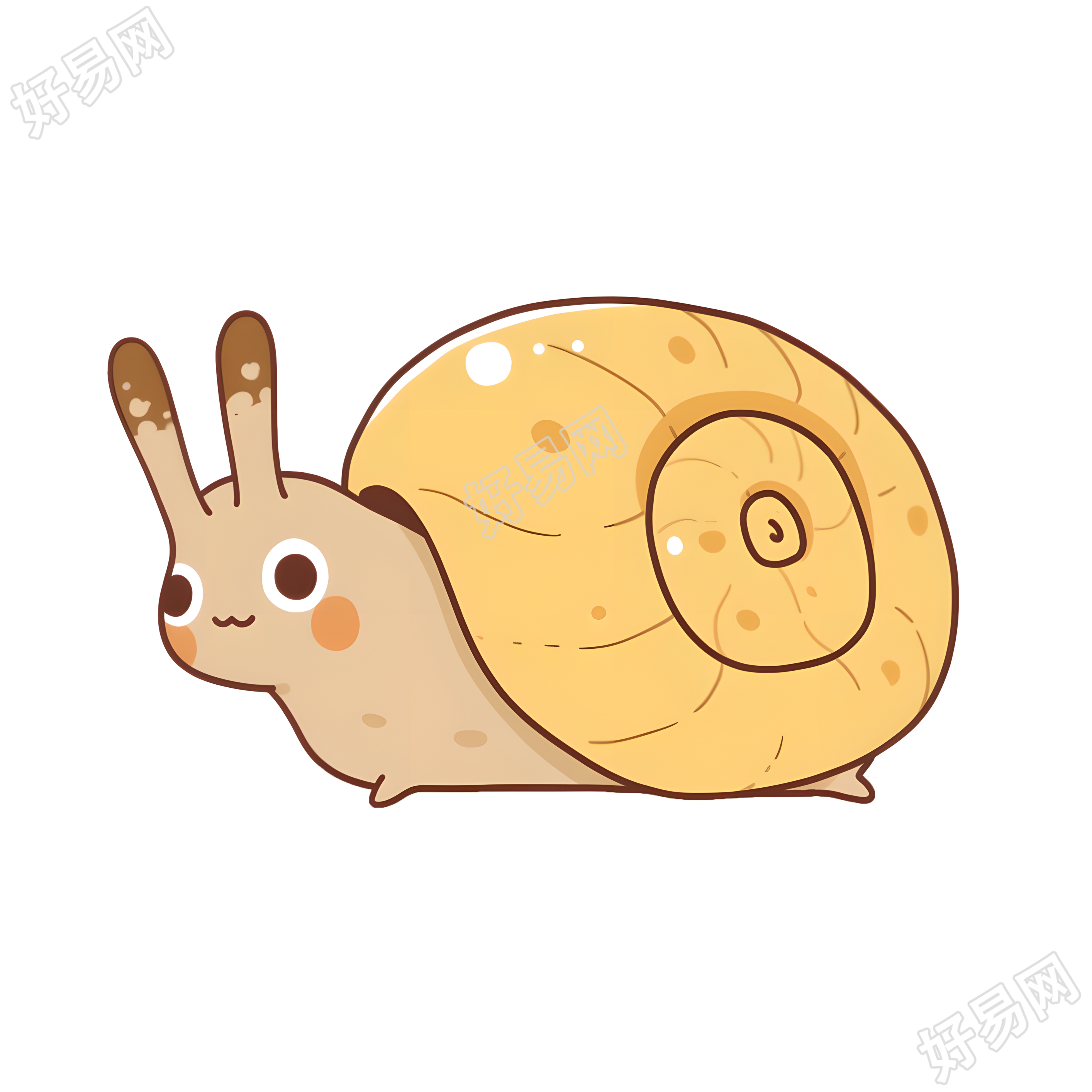 蜗牛卡通插画素材